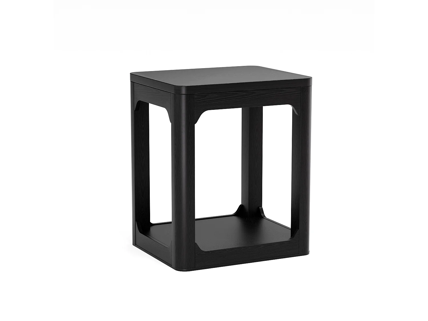 Lot de 2 tables d'appoint noir avec rangement - H 60 cm
