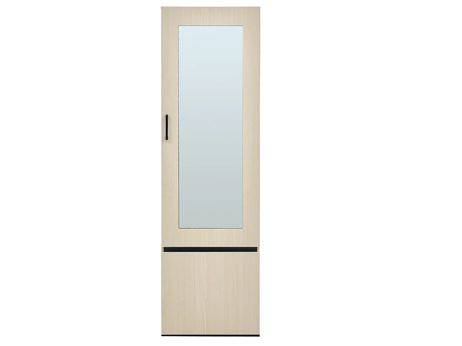 Armoire étroite avec miroir et tringle extensible – Naturel clair