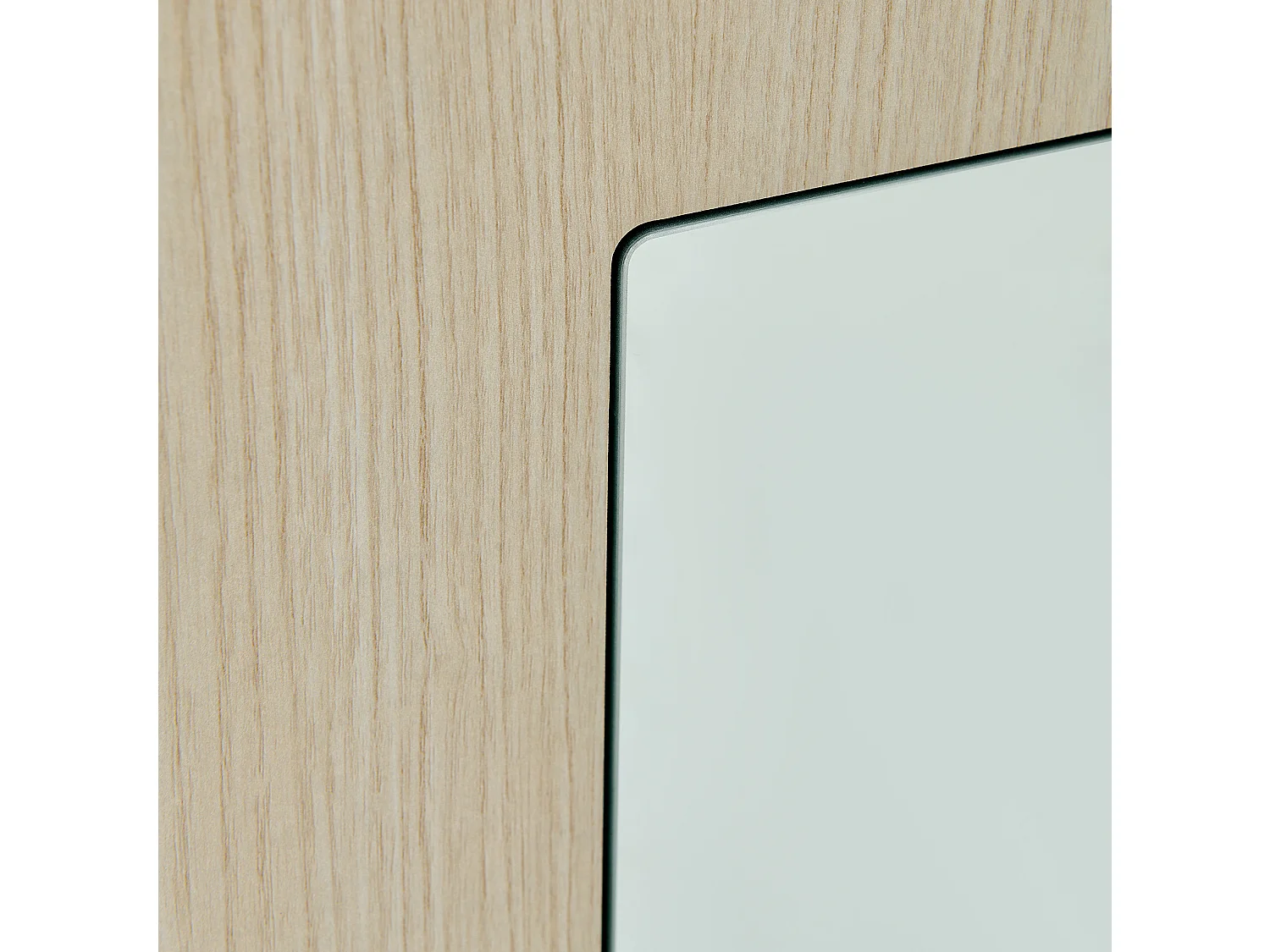 Armoire étroite avec miroir et tringle extensible – Naturel clair