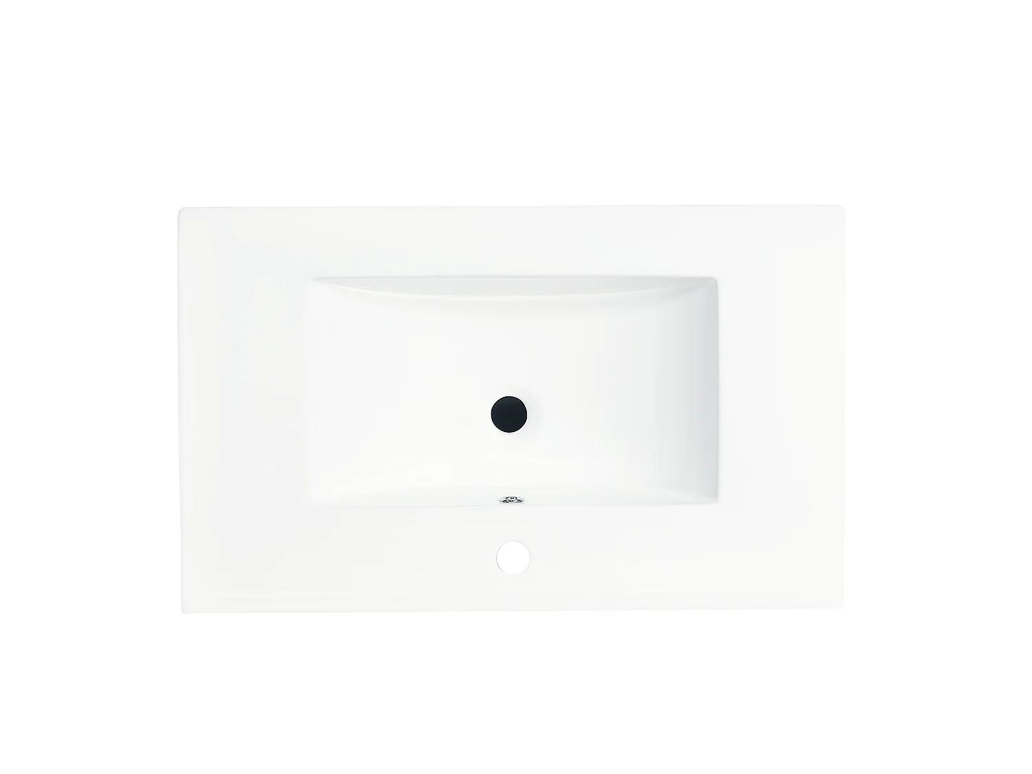 Mobile bagno sospeso da 76 cm con lavabo a incasso – 3 cassetti e 2 ante – Nero
