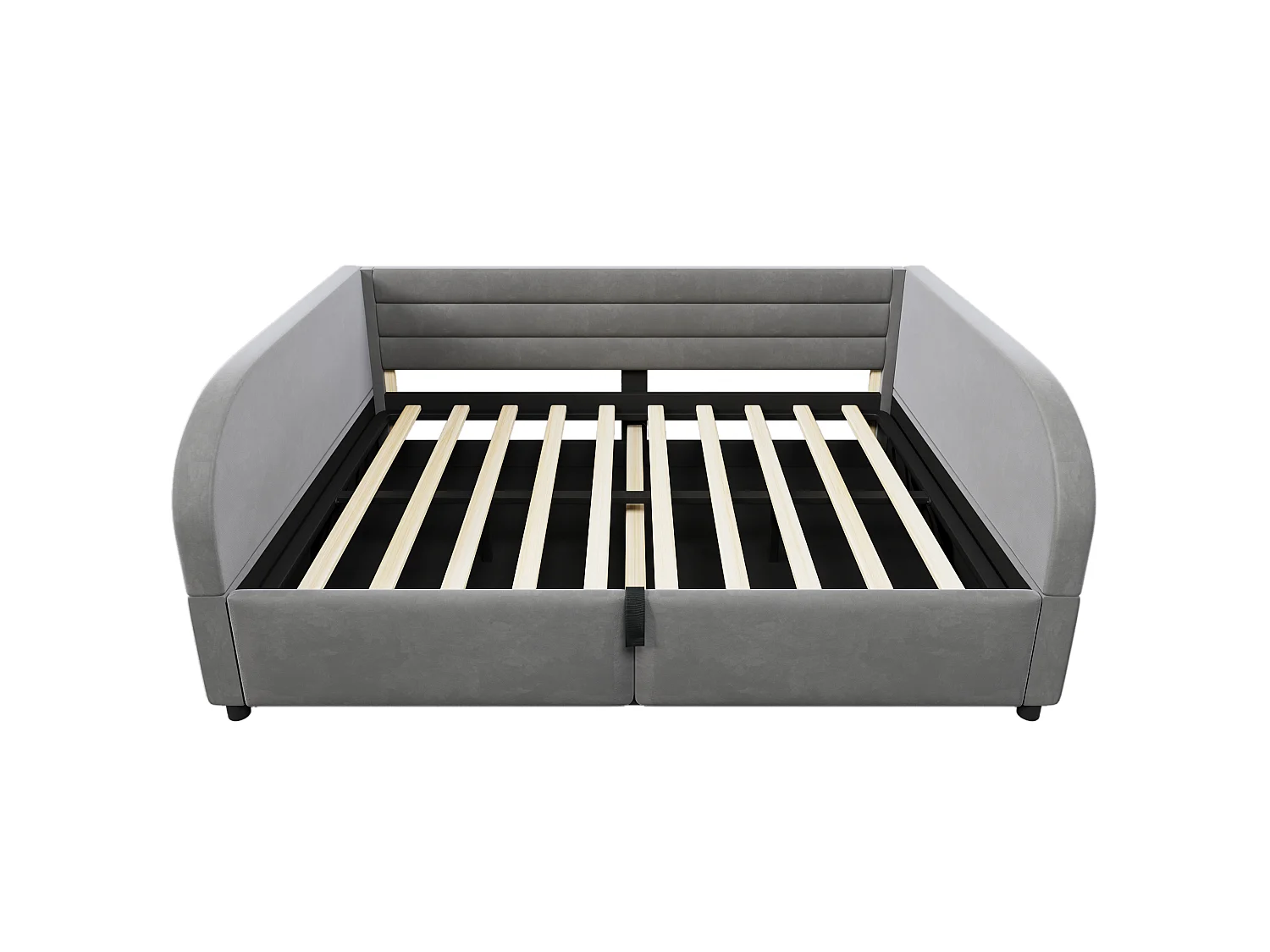 Lit coffre adulte 140x200 cm avec éclairage LED - Gris