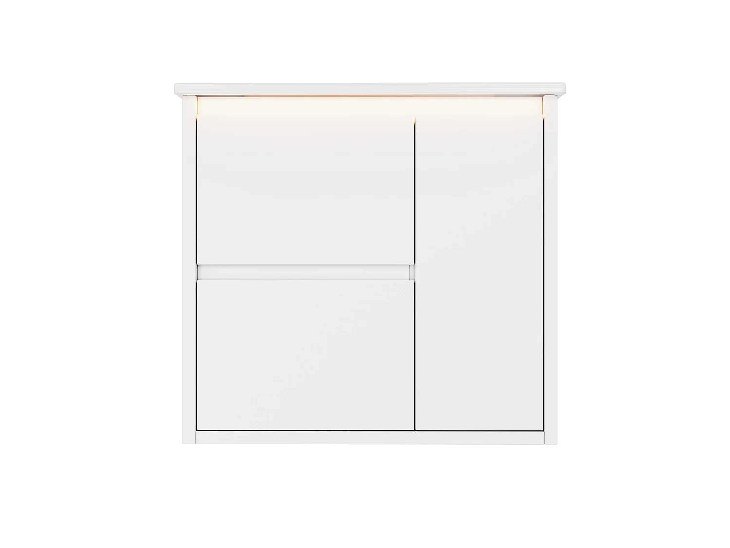 Wandgemonteerd badkamermeubel met LED-verlichting en ingebouwde wastafel - Wit