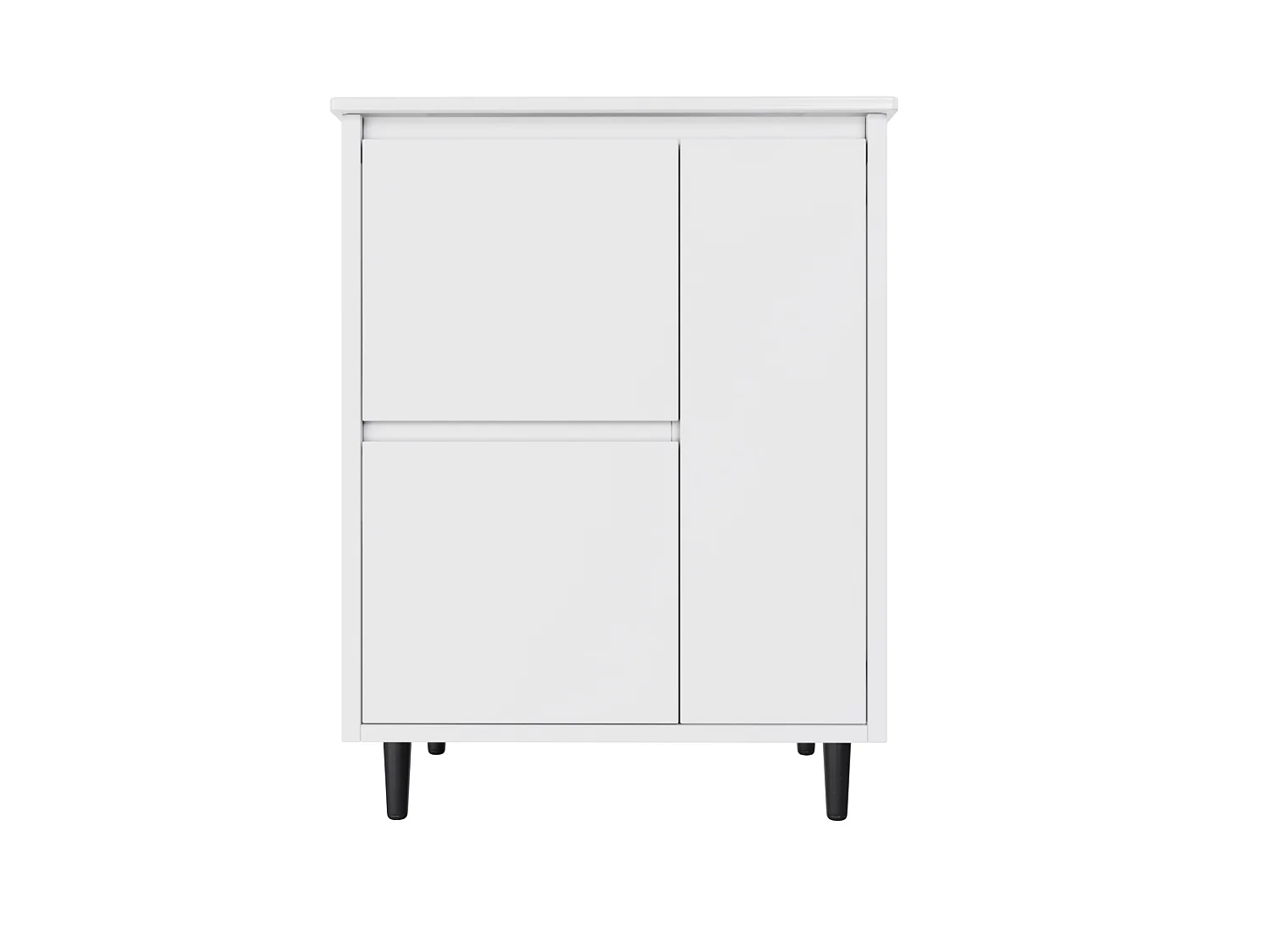 Vrijstaand badkamermeubel van 61 cm met ingebouwde wastafel, LED-verlichting en 2 lades - Wit