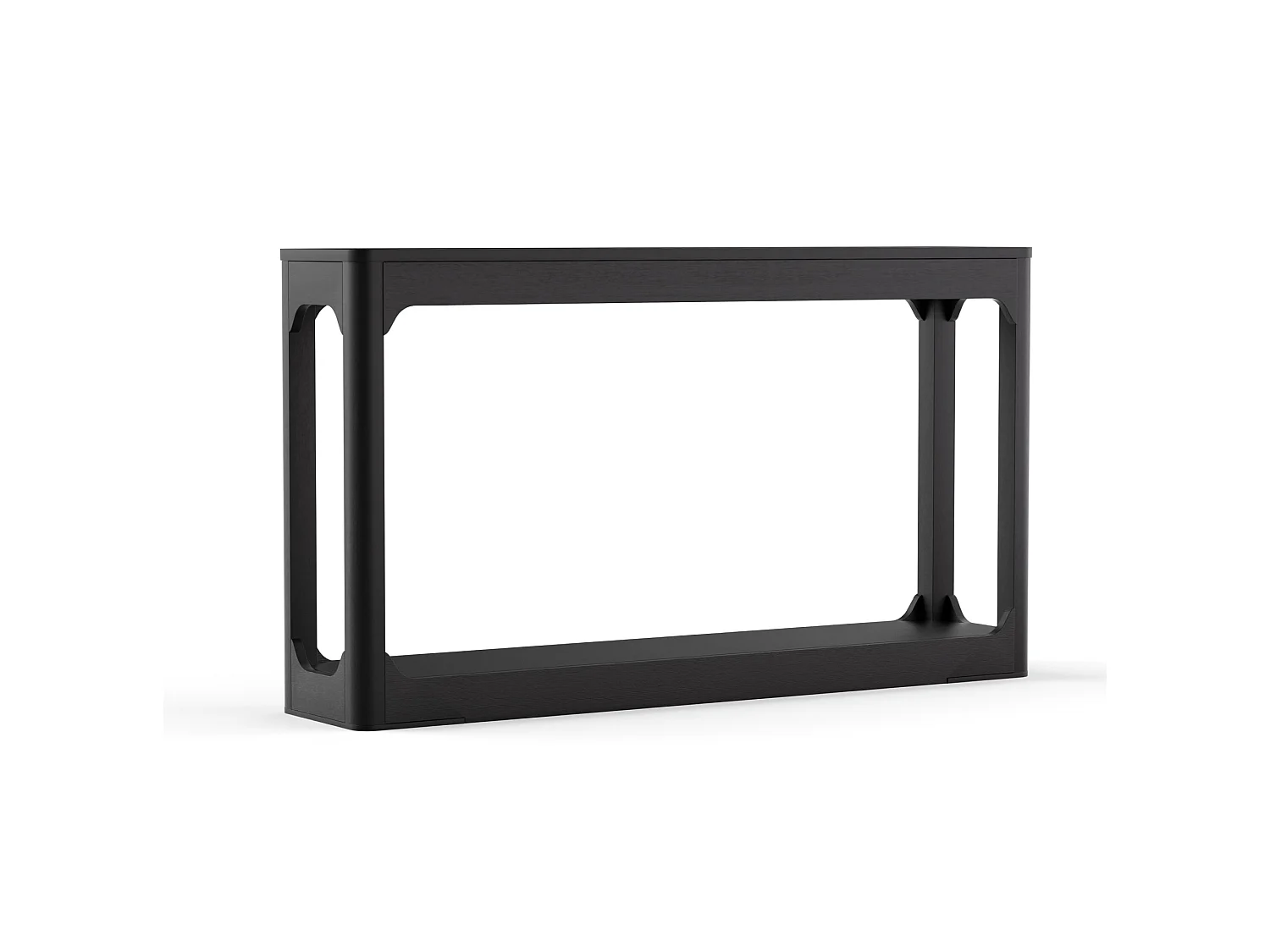 Table console noire 140x30 cm avec rangement - Style moderne