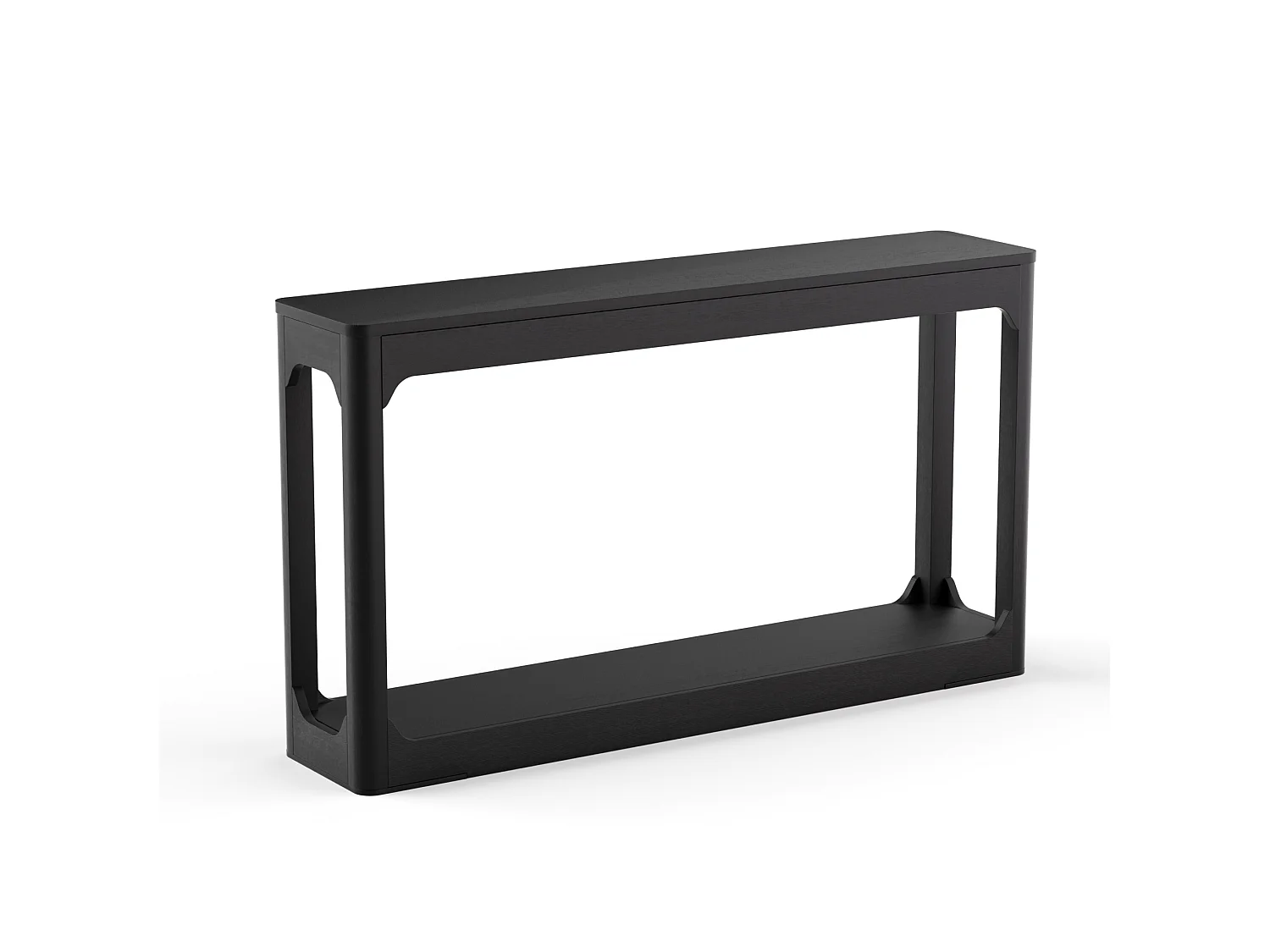 Table console noire 140x30 cm avec rangement - Style moderne