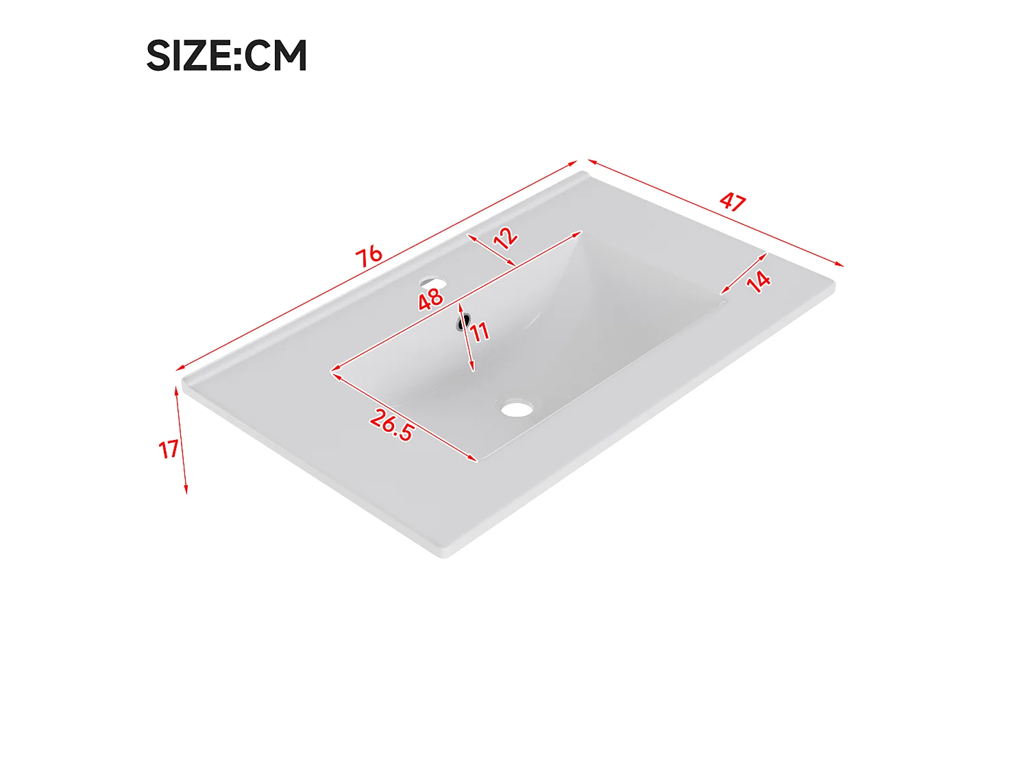 Wandkast met ingebouwde wastafel - LED-verlichting, 2 deuren en lades - Wit