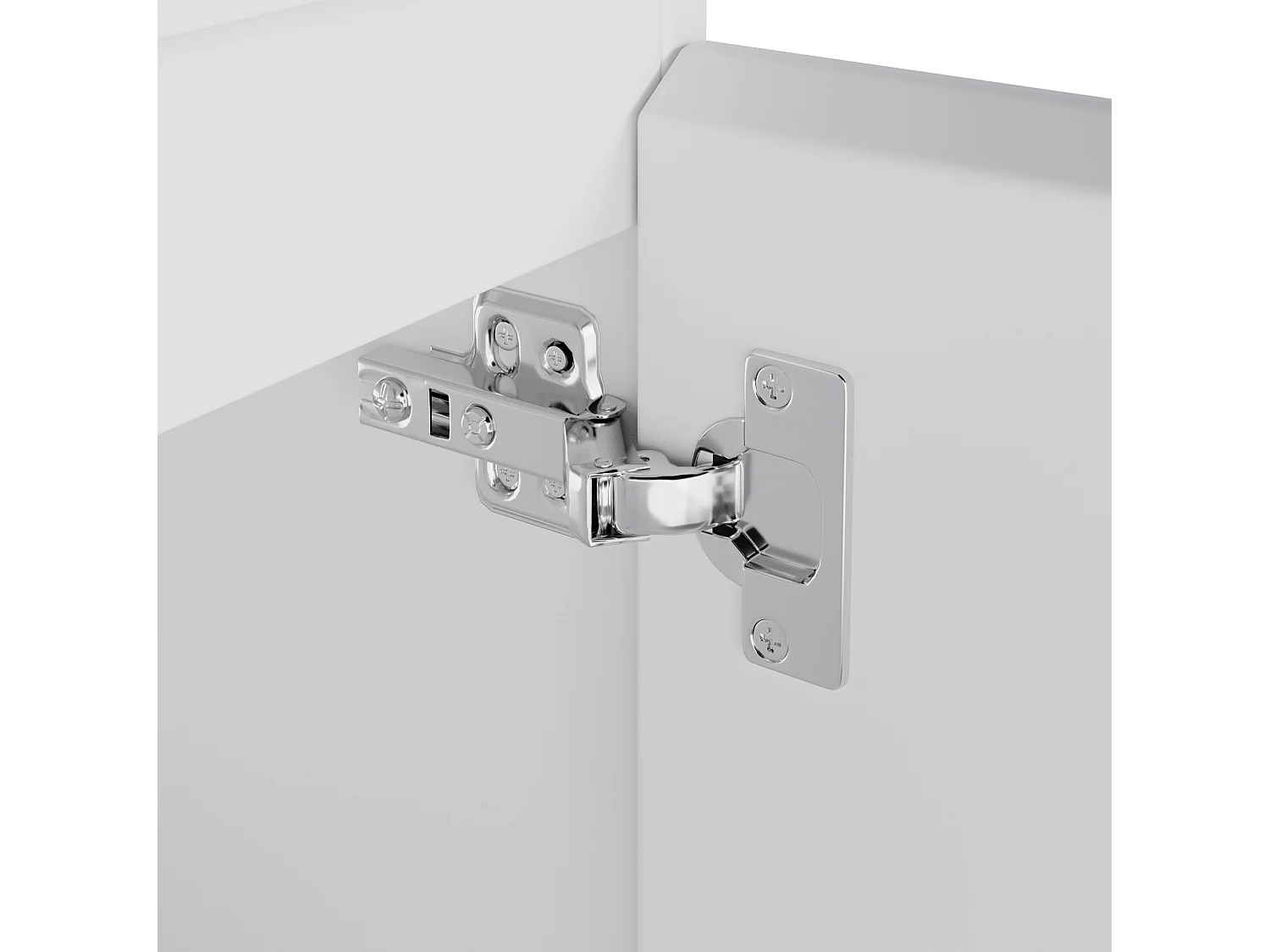 Wandkast met ingebouwde wastafel - LED-verlichting, 2 deuren en lades - Wit