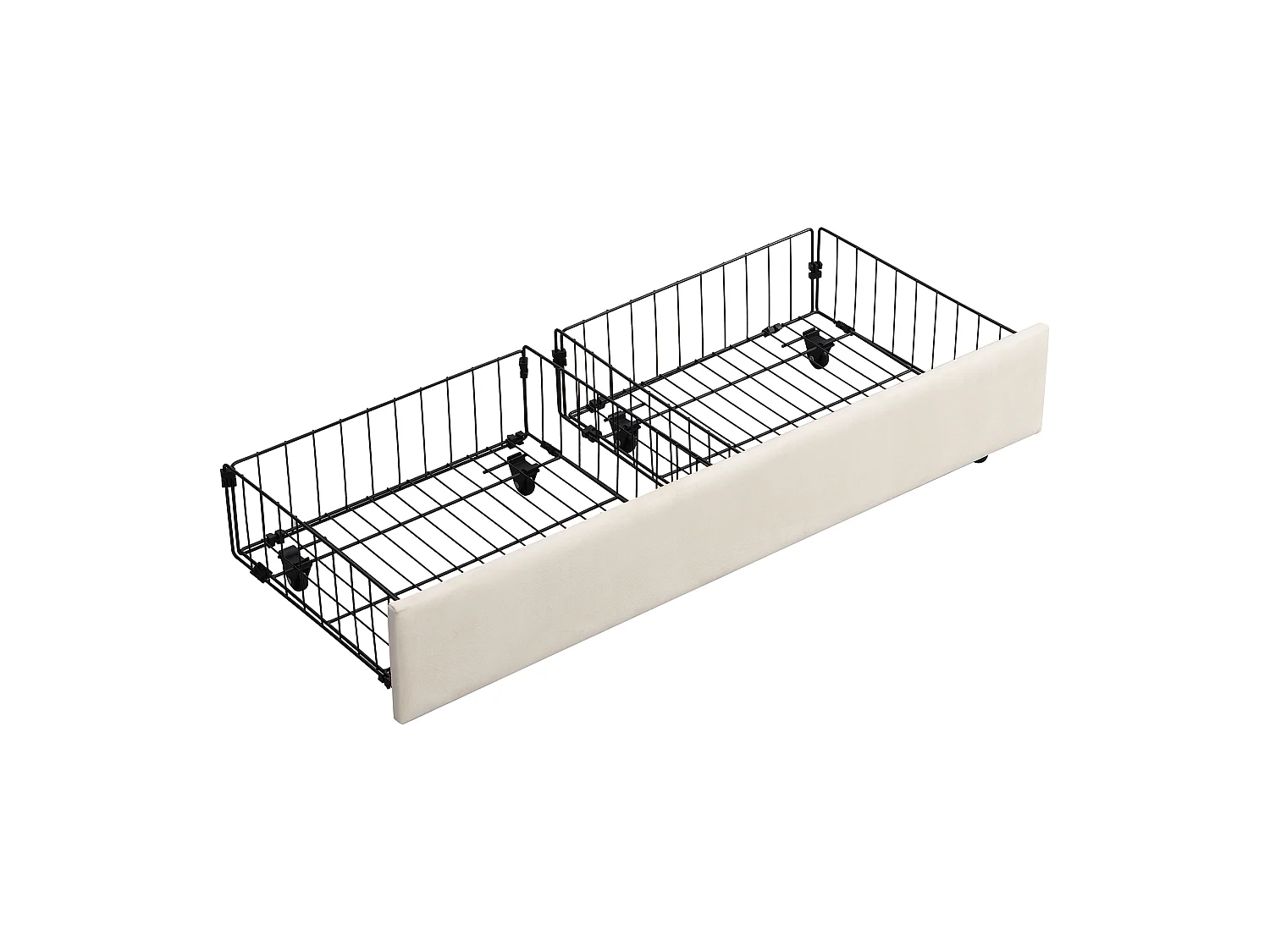 Lit coffre hydraulique 140x190 velours beige, tête capitonnée, 2 tiroirs, sommier lattes