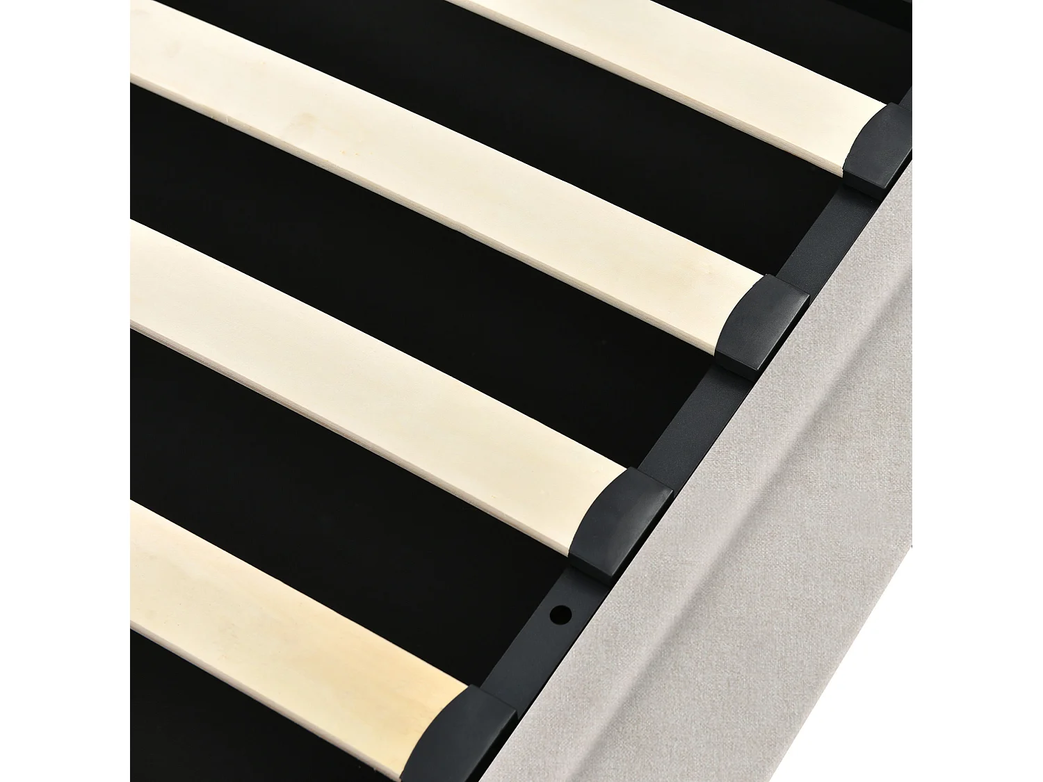 Letto matrimoniale contenitore (180x200 cm) con luci LED e porte USB – Lino beige