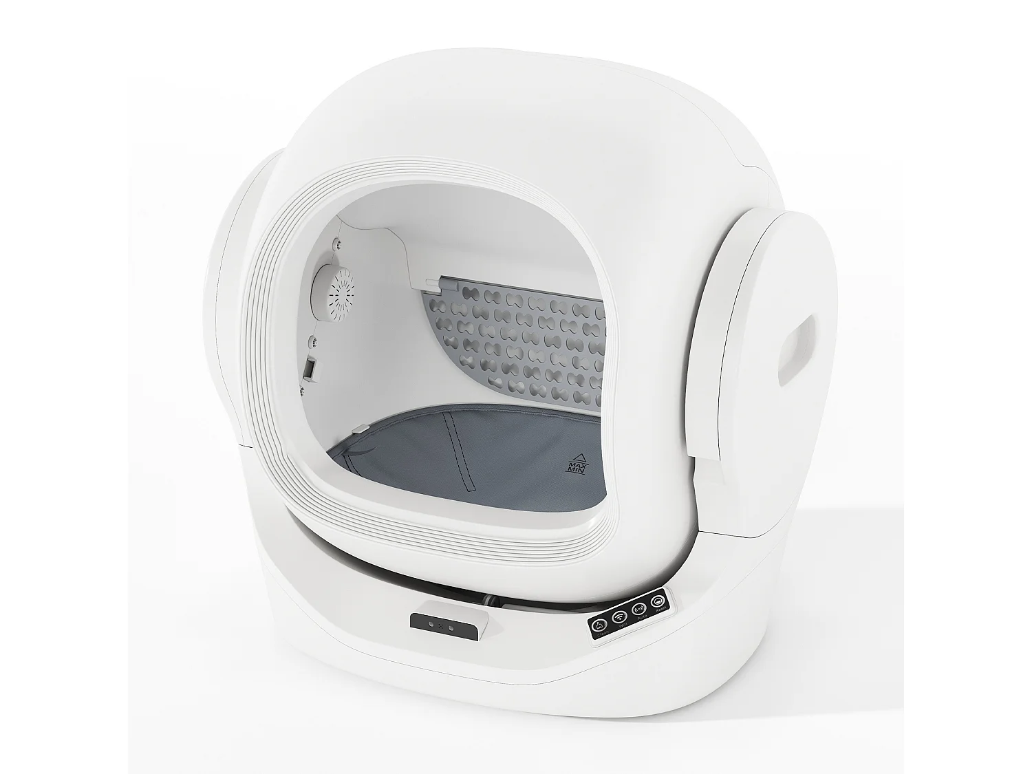 Arenero automático inteligente para gatos, 68 L - Blanco