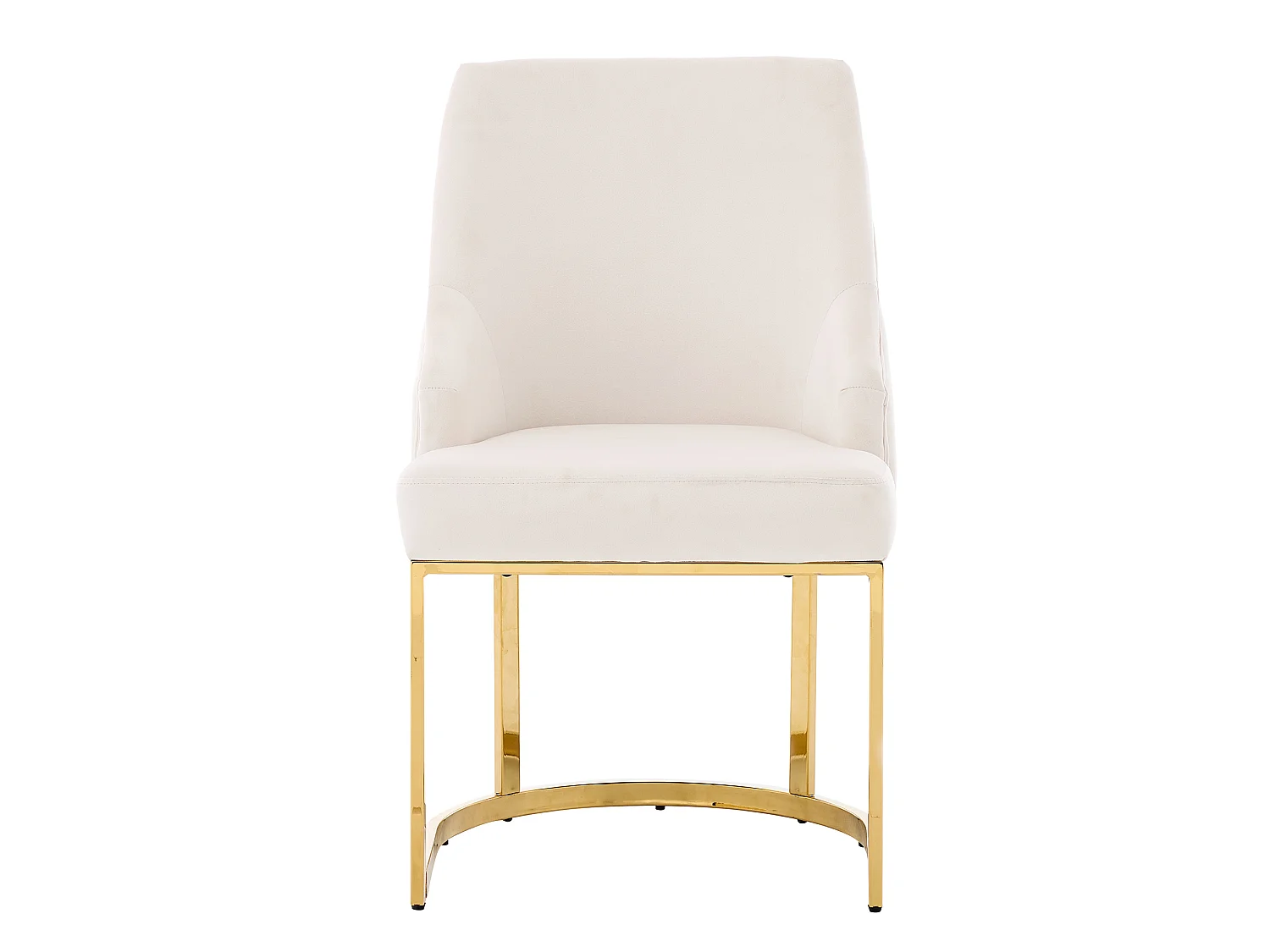 Set van 2 beige fluwelen stoelen met goudkleurige metalen poten – Moderne stijl