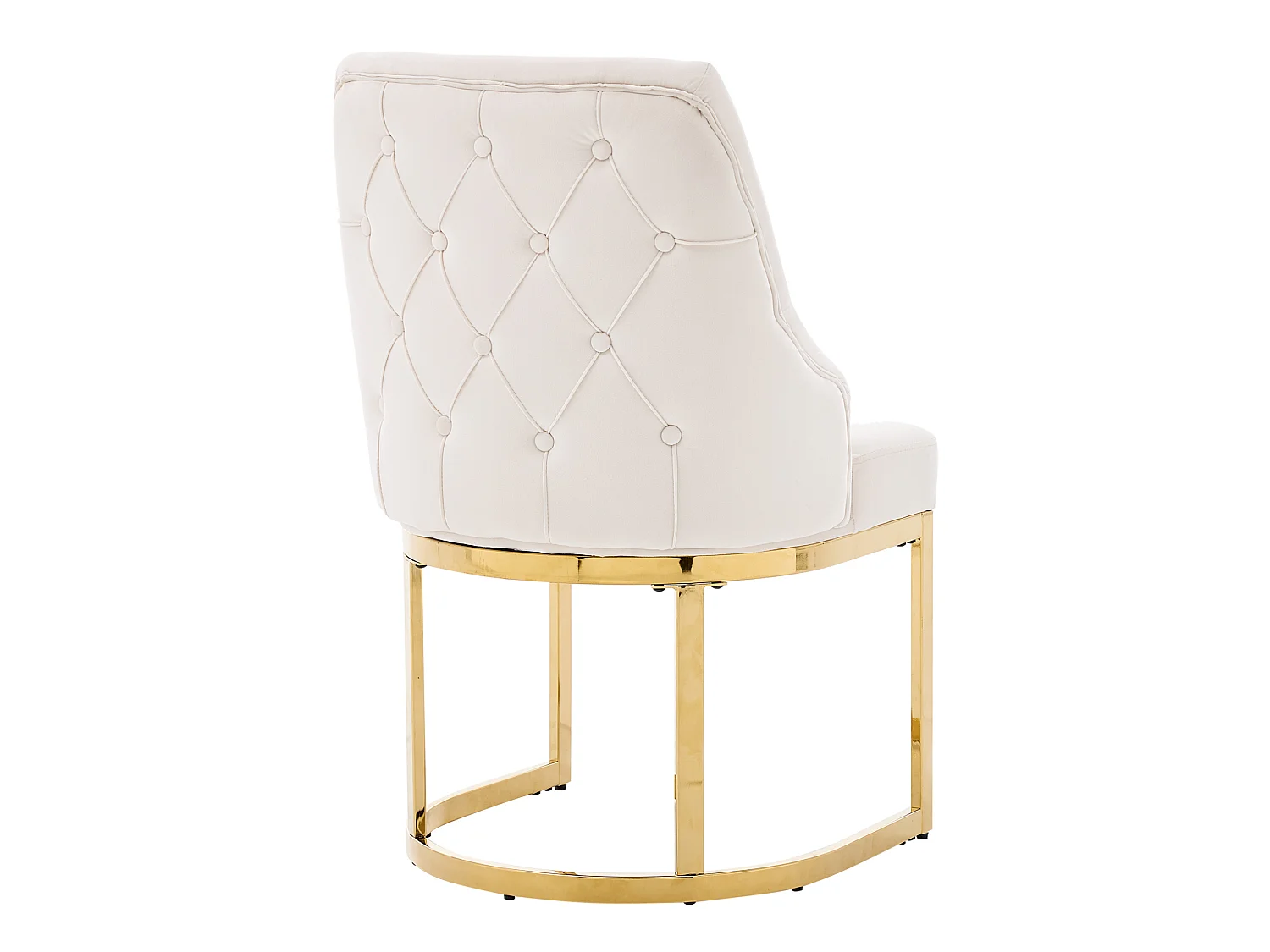 Set van 2 beige fluwelen stoelen met goudkleurige metalen poten – Moderne stijl