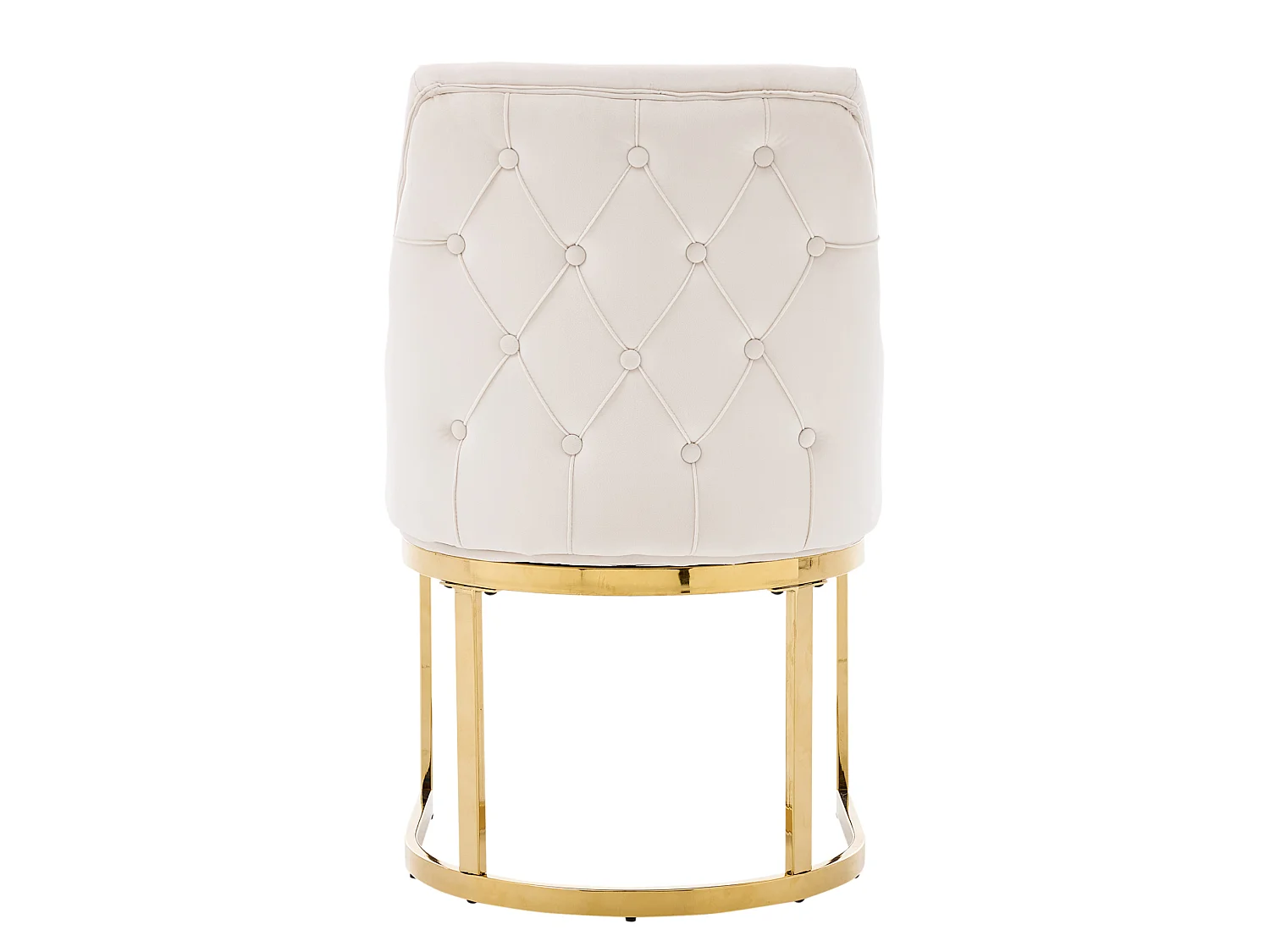 Set van 2 beige fluwelen stoelen met goudkleurige metalen poten – Moderne stijl