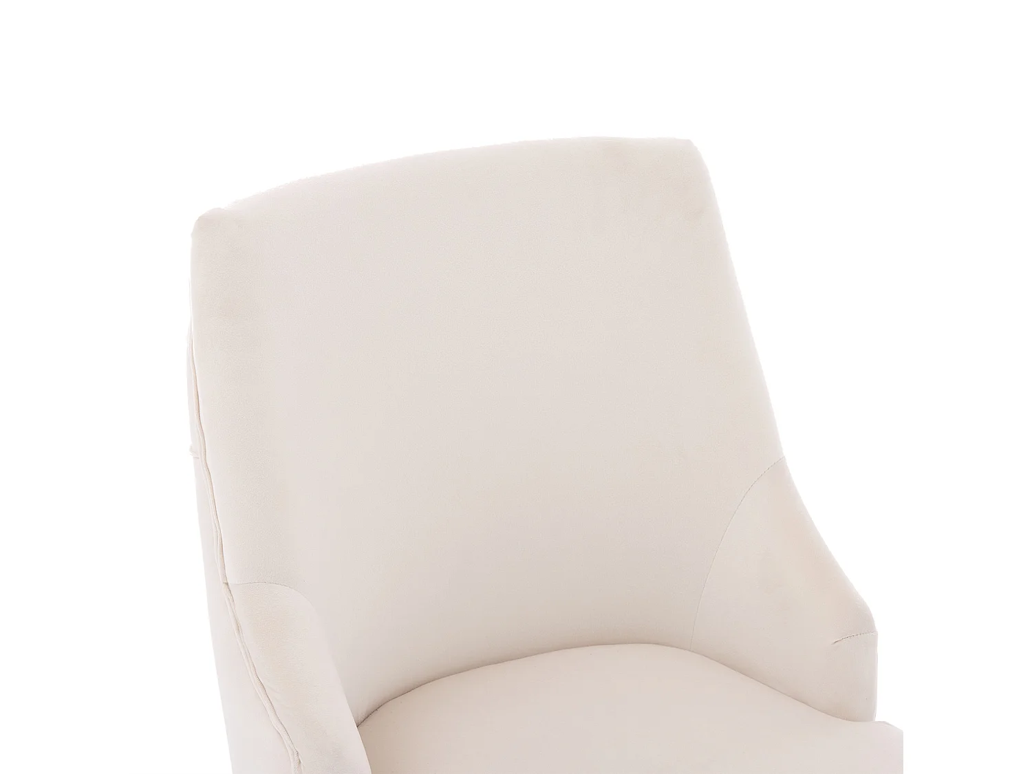 Set van 2 beige fluwelen stoelen met goudkleurige metalen poten – Moderne stijl