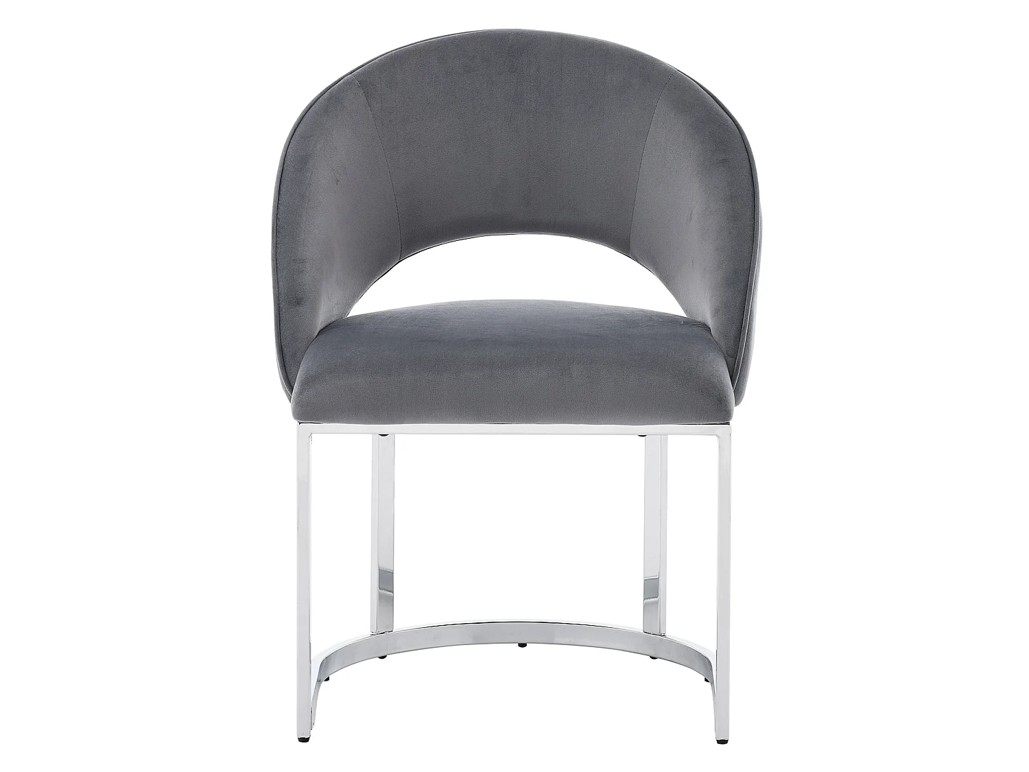 Lot de 4 chaises en tissu bouclé - Style moderne - Gris et argenté
