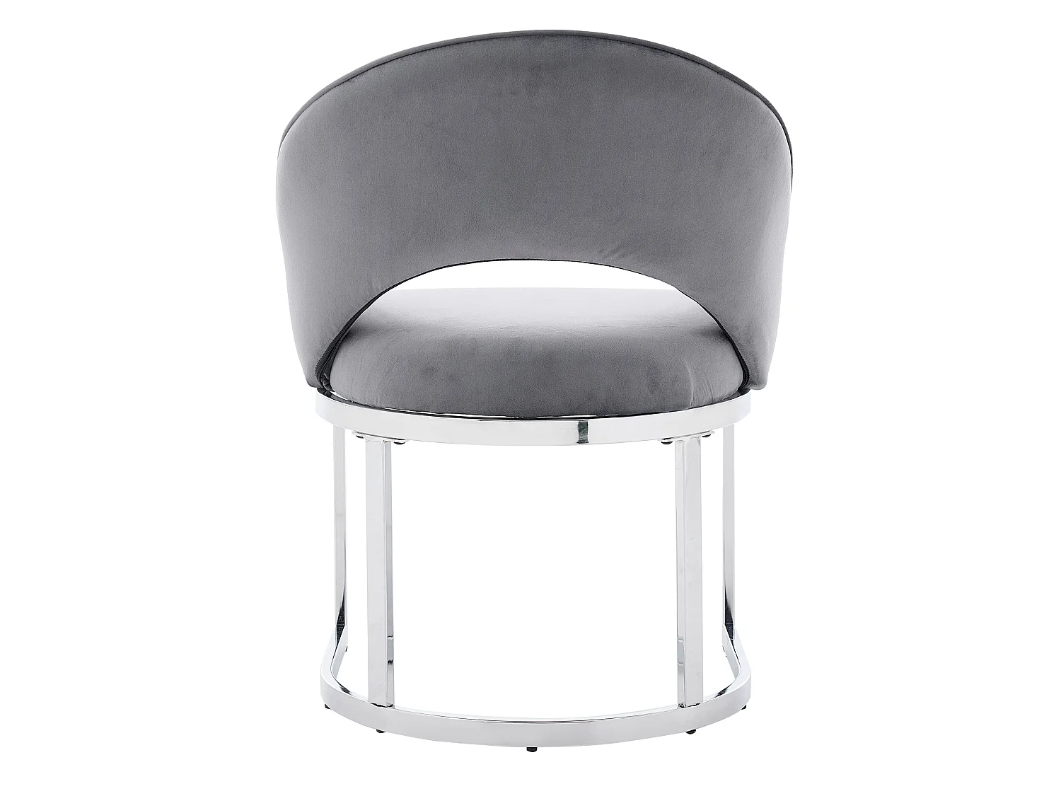 Lot de 4 chaises en tissu bouclé - Style moderne - Gris et argenté