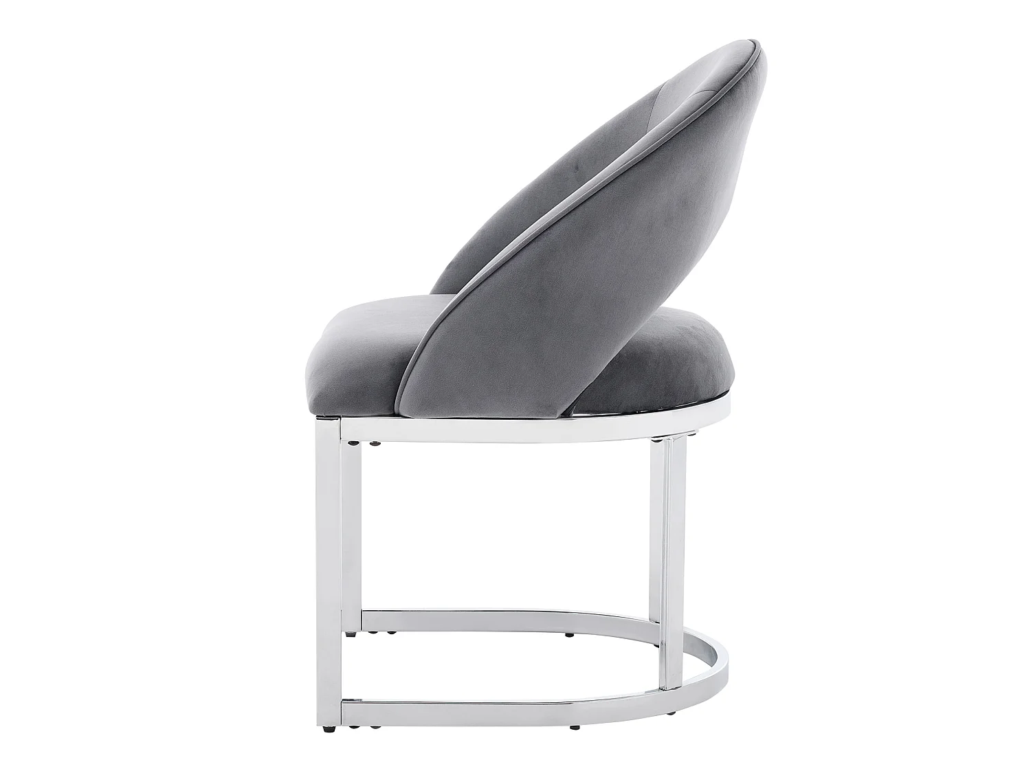 Lot de 4 chaises en tissu bouclé - Style moderne - Gris et argenté