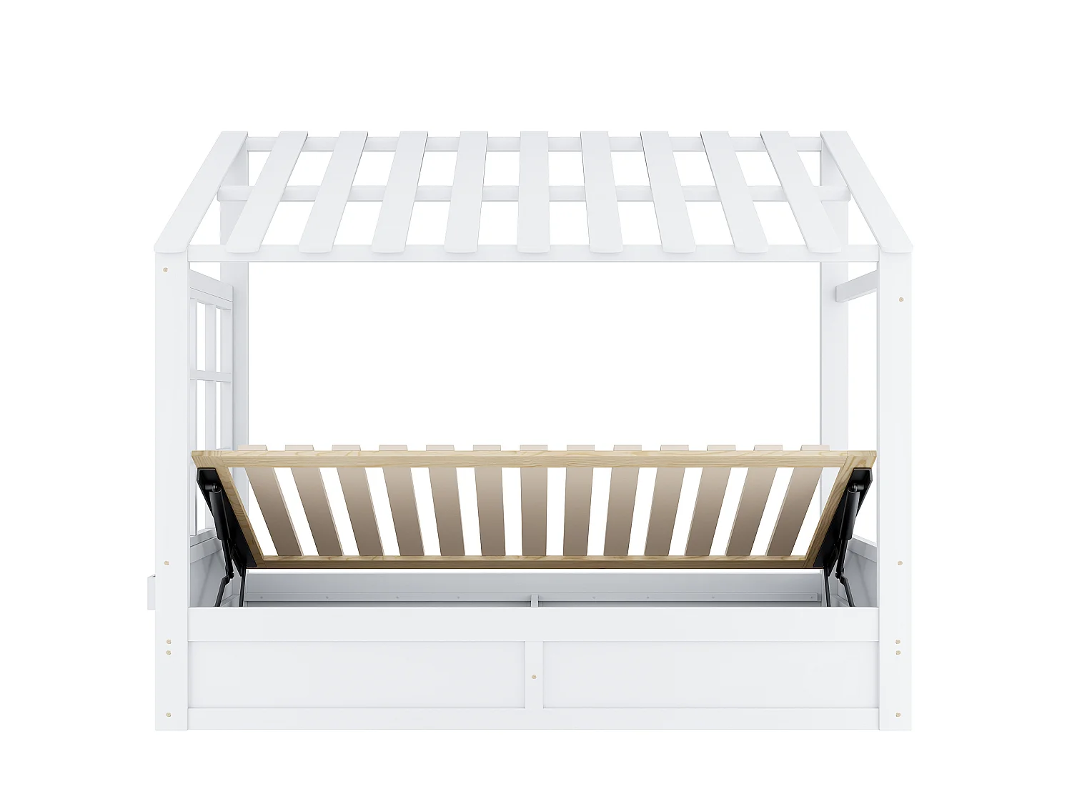 Lit coffre enfant 90x200 cm blanc - Lit cabane en bois