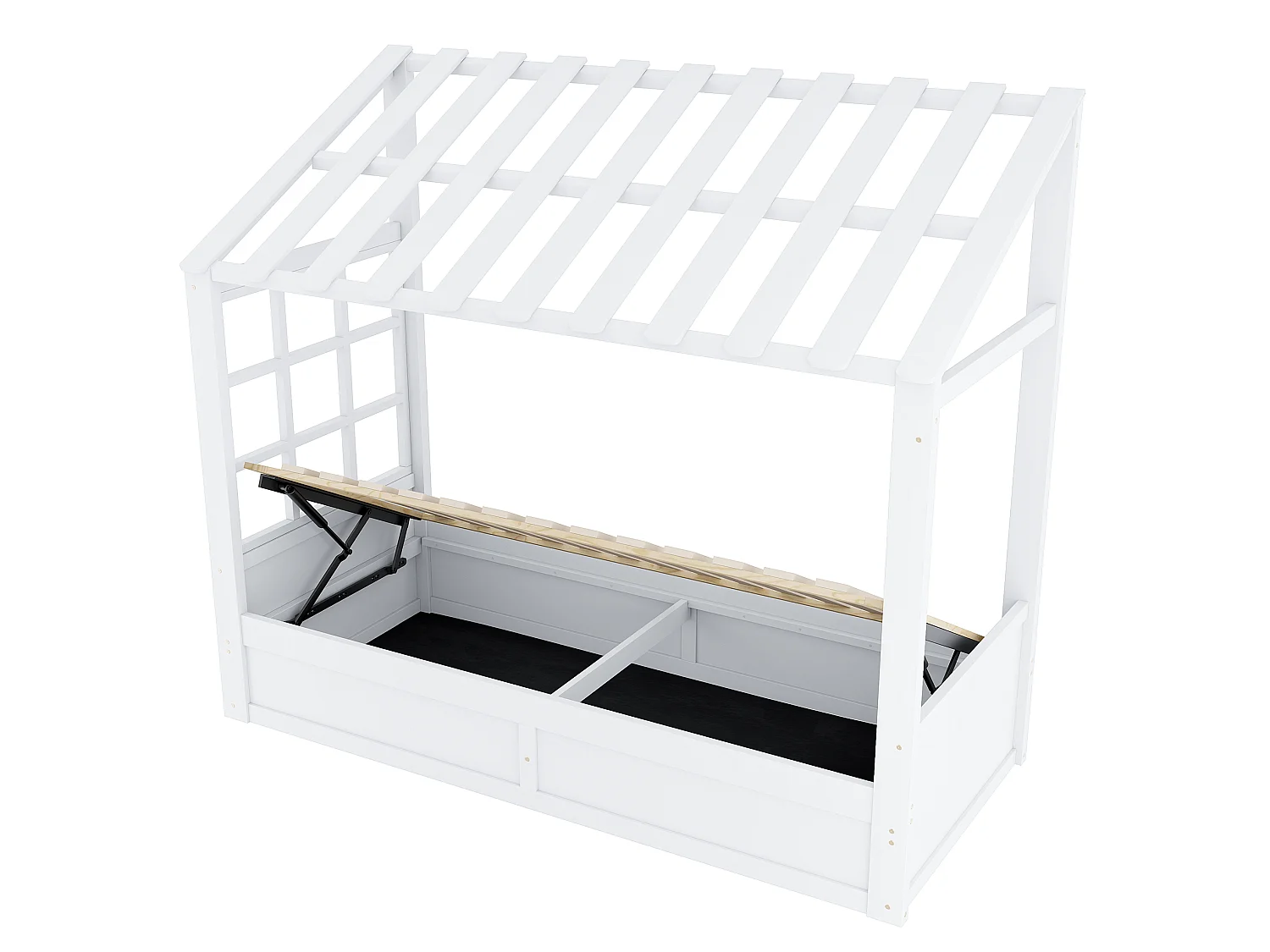 Lit coffre enfant 90x200 cm blanc - Lit cabane en bois