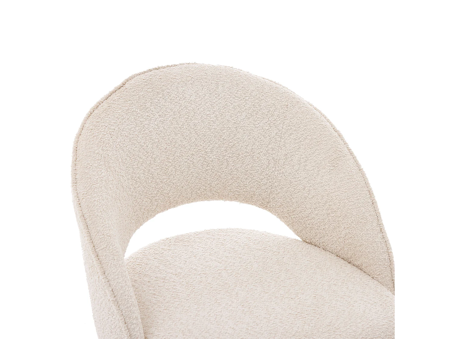 Juego de 4 sillas de tela bouclé - Estilo moderno - Beige y dorado