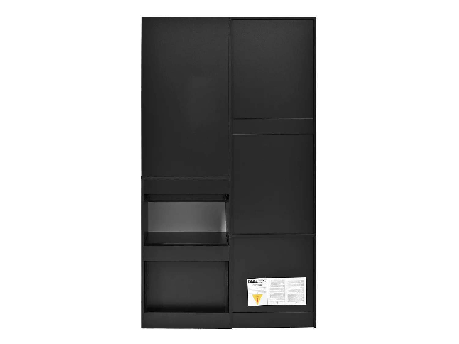 Ensemble coiffeuse et armoire avec miroir et tiroirs - Blanc et noir