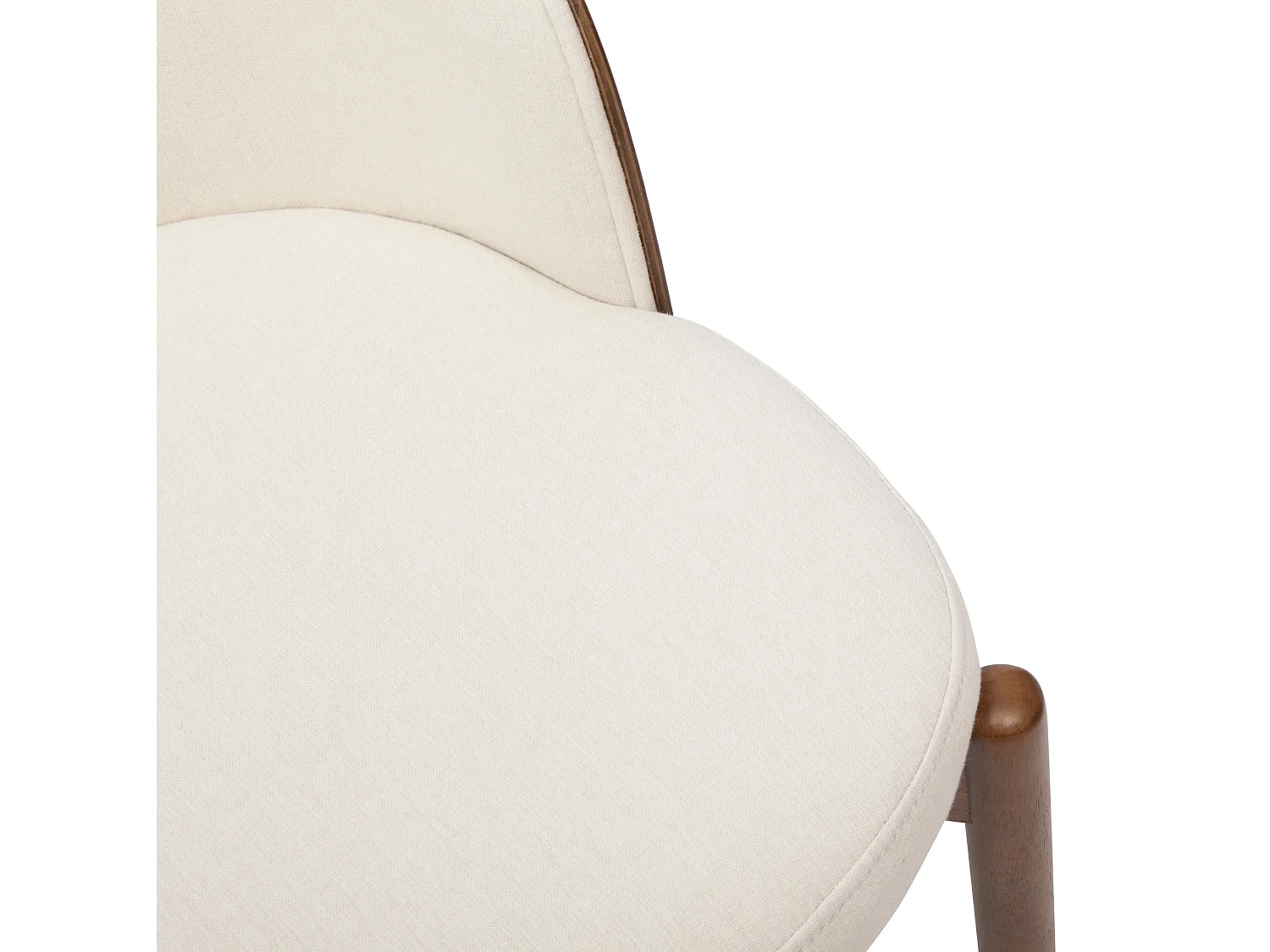 Conjunto de 2 sillas de comedor de madera y lino - Marrón y blanco