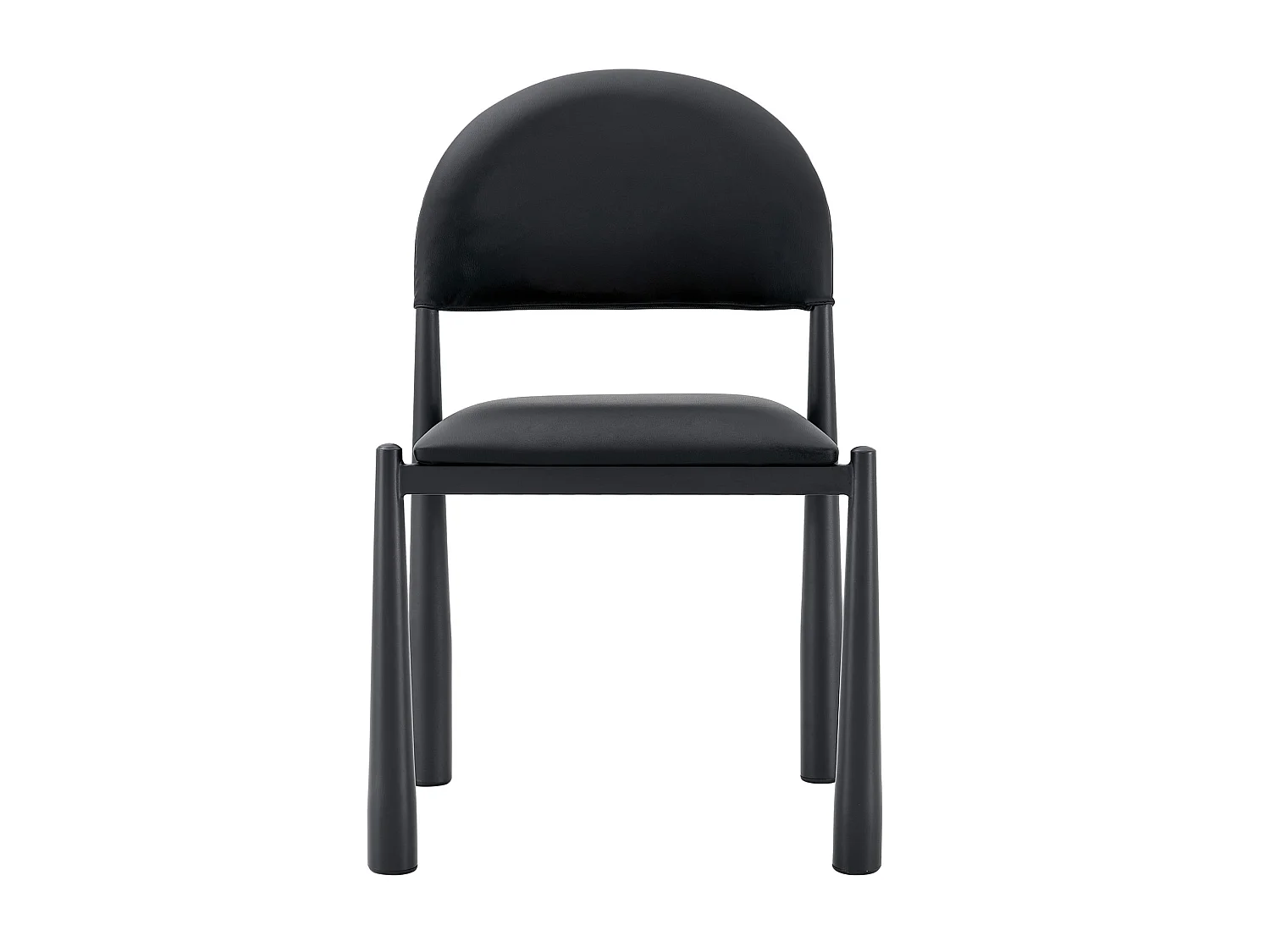Set di 2 sedie in PU nero – Schienale semicircolare e gambe in metallo
