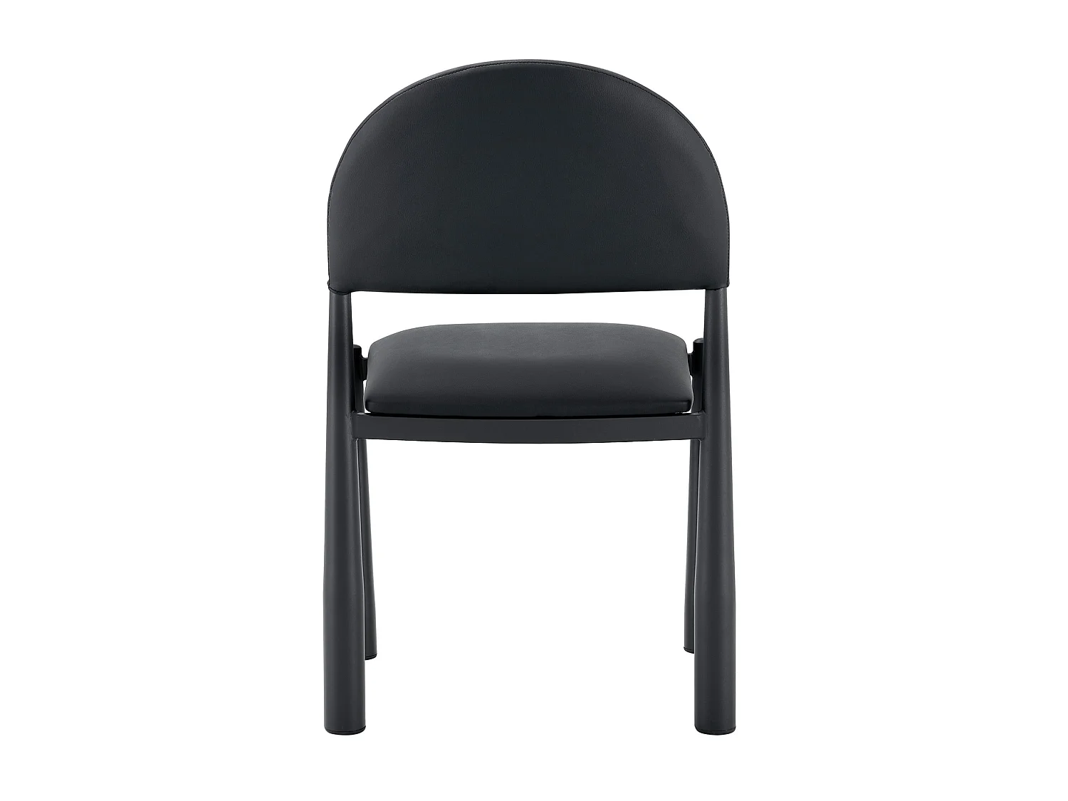 Set di 2 sedie in PU nero – Schienale semicircolare e gambe in metallo