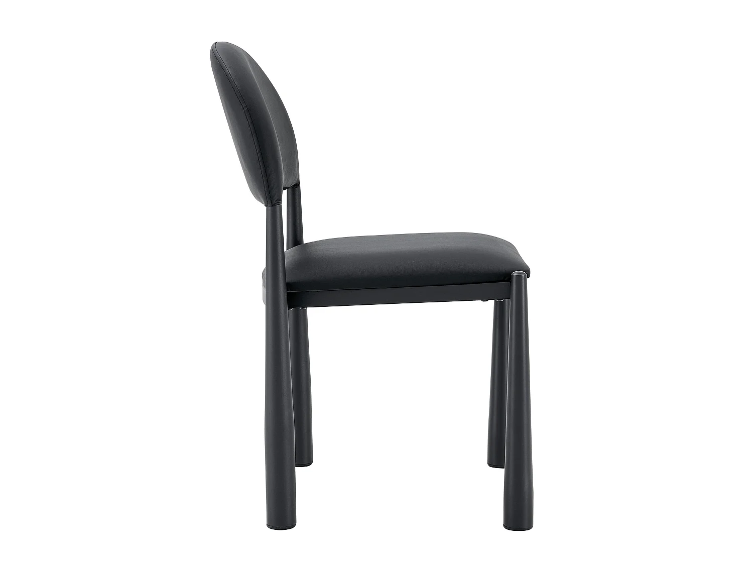 Set di 2 sedie in PU nero – Schienale semicircolare e gambe in metallo