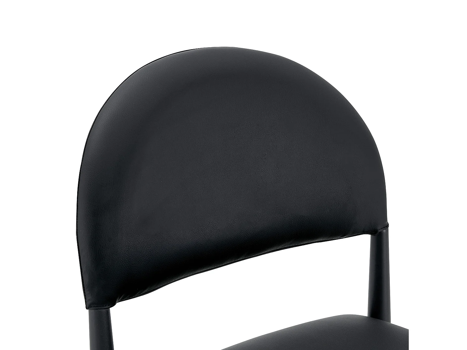 Set di 2 sedie in PU nero – Schienale semicircolare e gambe in metallo