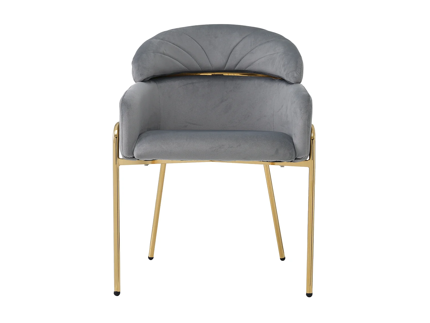 Lot de 6 chaise de salle à manger en velours avec pieds en métal - Gris