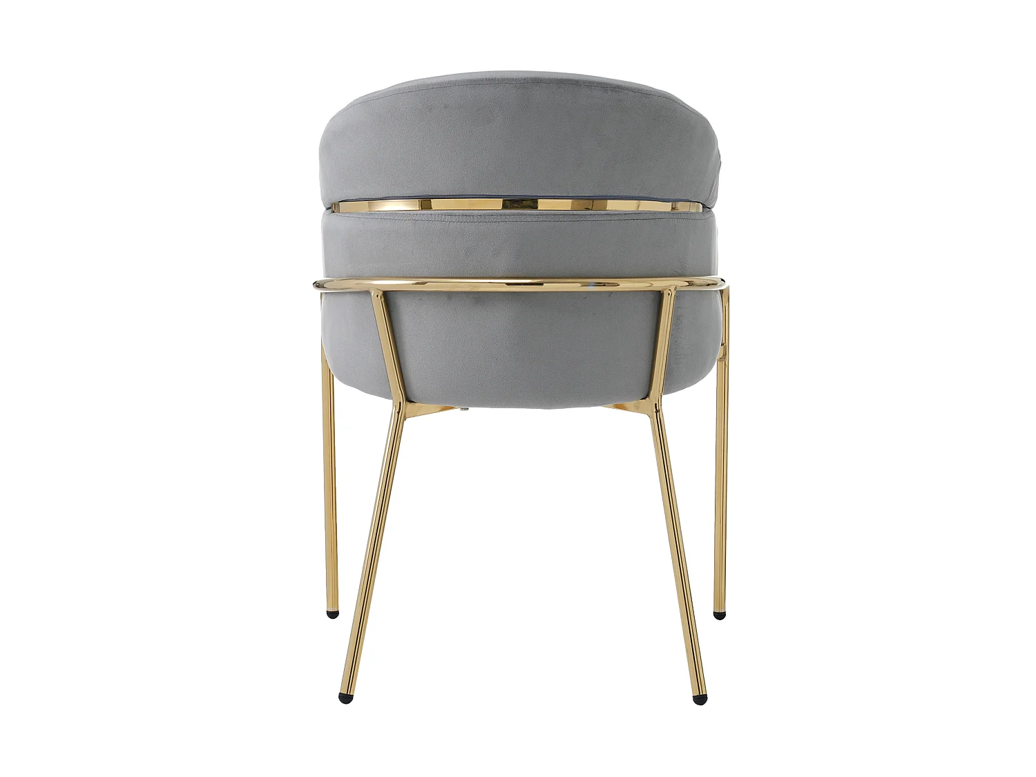 Lot de 6 chaise de salle à manger en velours avec pieds en métal - Gris