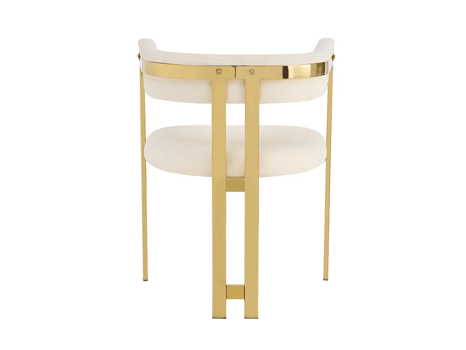 Juego de 2 sillas de comedor de chenilla - Beige y dorado