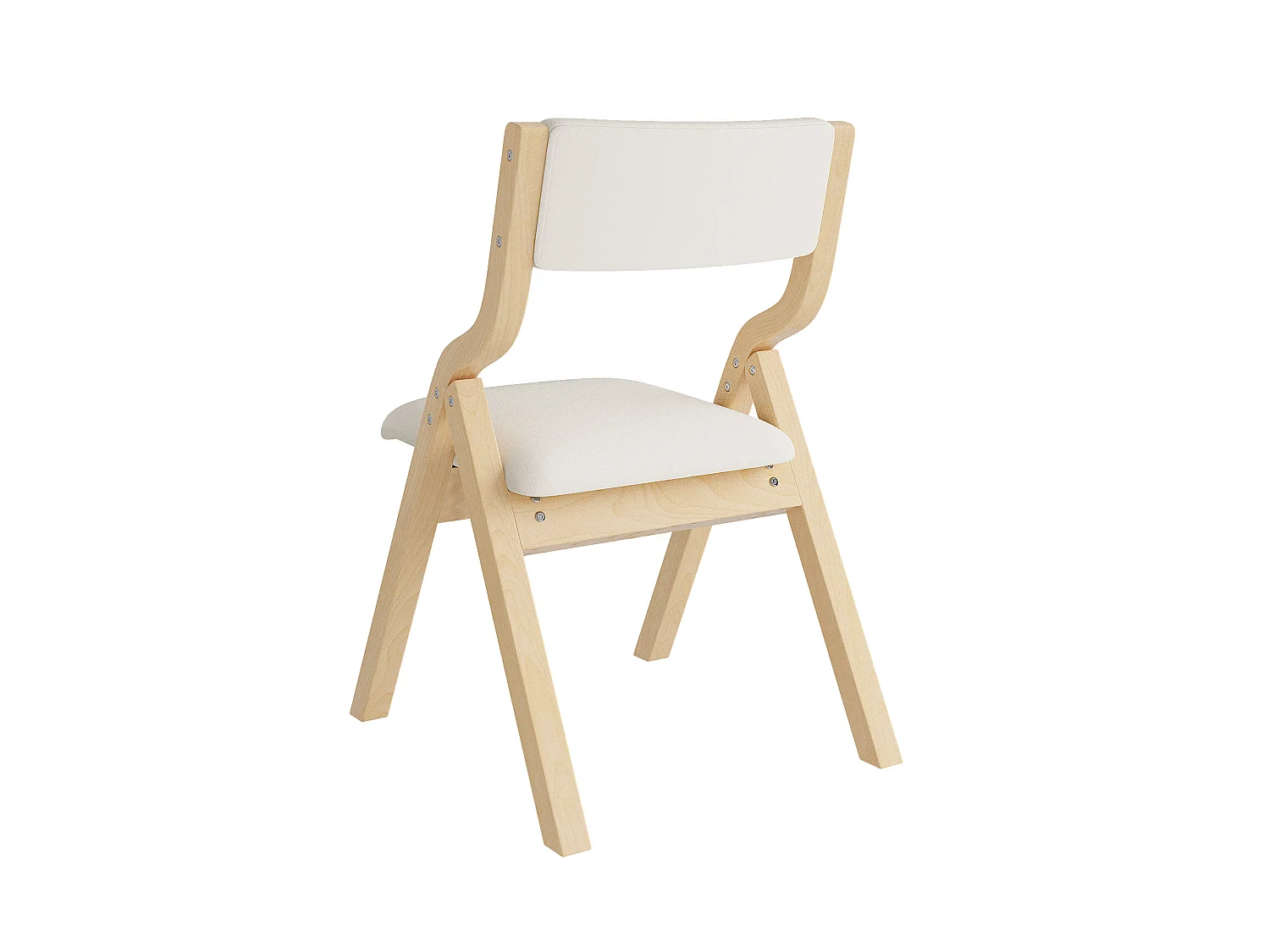Juego de 2 sillas plegables, beige y natural - Madera y lino
