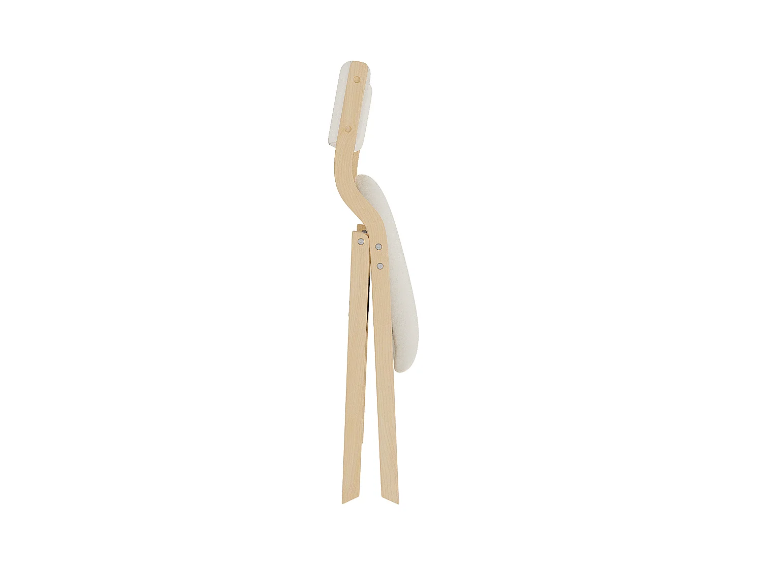 Juego de 2 sillas plegables, beige y natural - Madera y lino