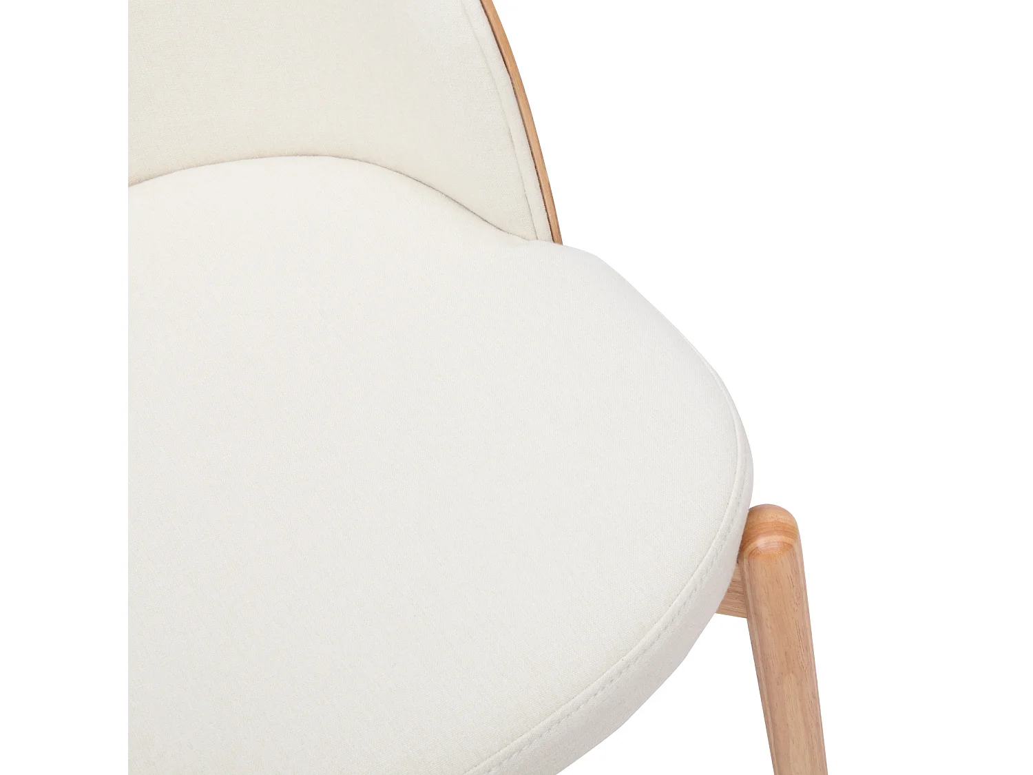 Juego de 4 sillas de comedor de madera y lino - Natural y blanco