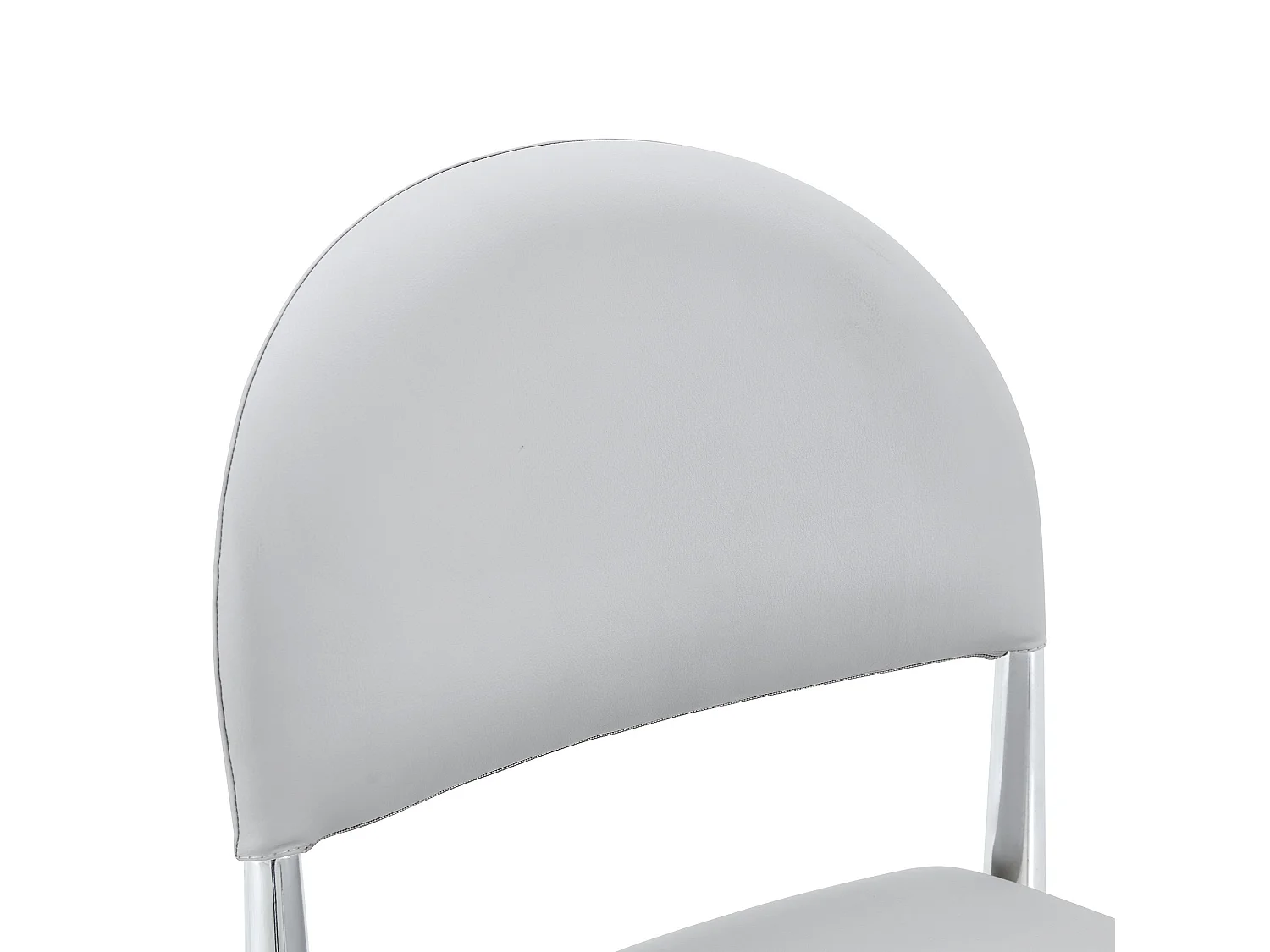 Set van 2 lichtgrijze PU-stoelen met halfronde rugleuning en metalen poten