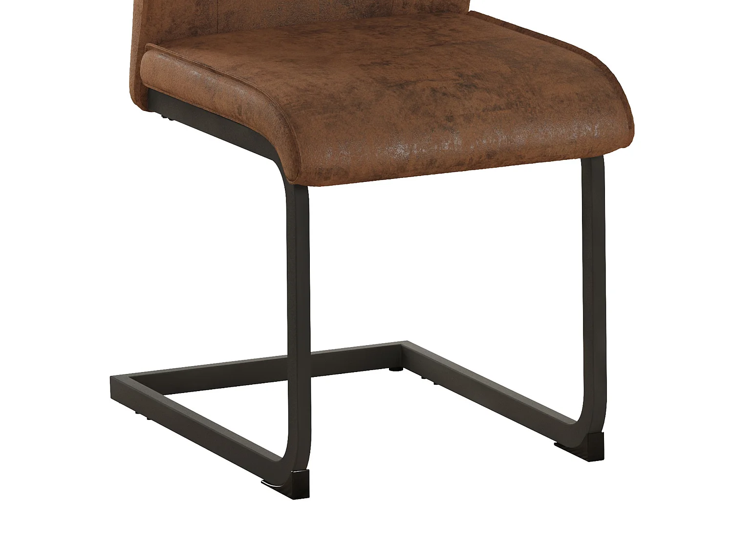 Lot de 2 chaises de salle à manger en tissu marron et métal noir