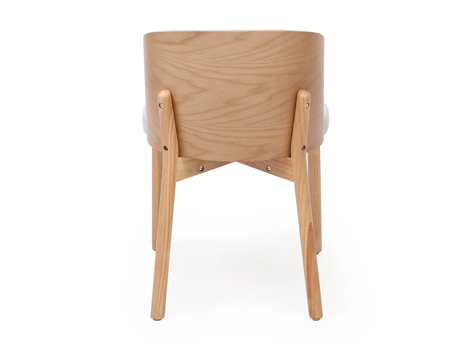 Juego de 2 sillas de comedor de madera y lino - Natural y blanco