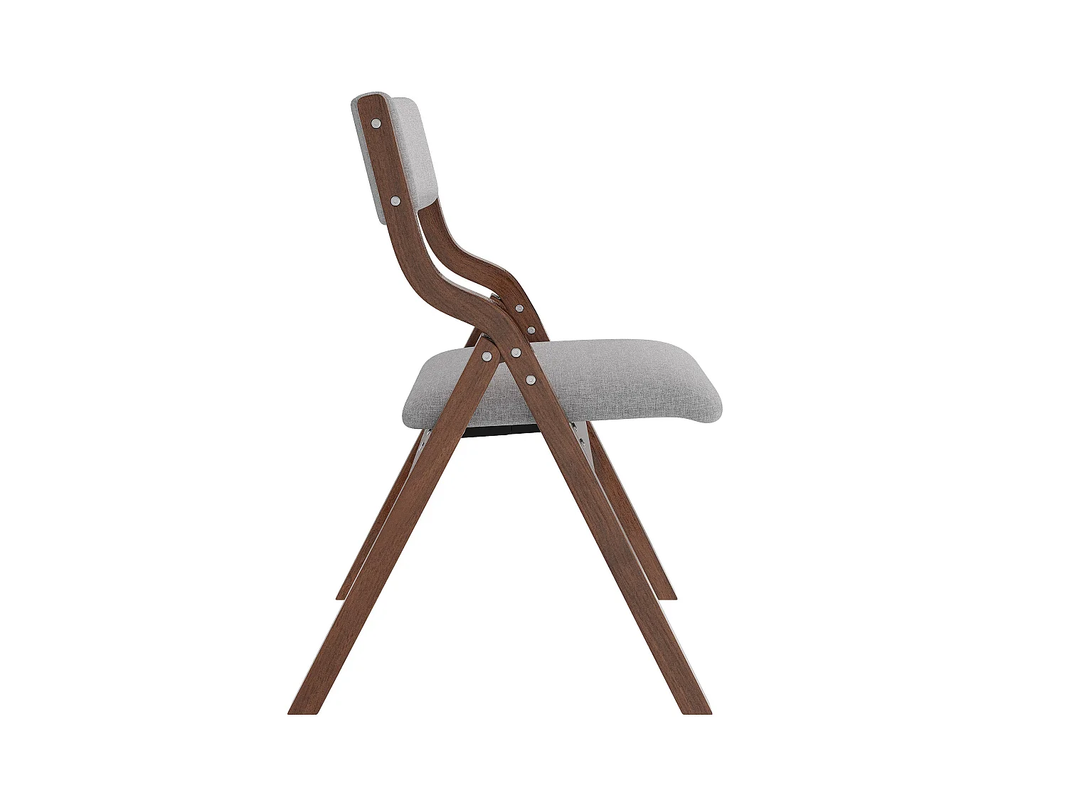 Lot de 6 chaises pliantes gris et marron - Bois et lin