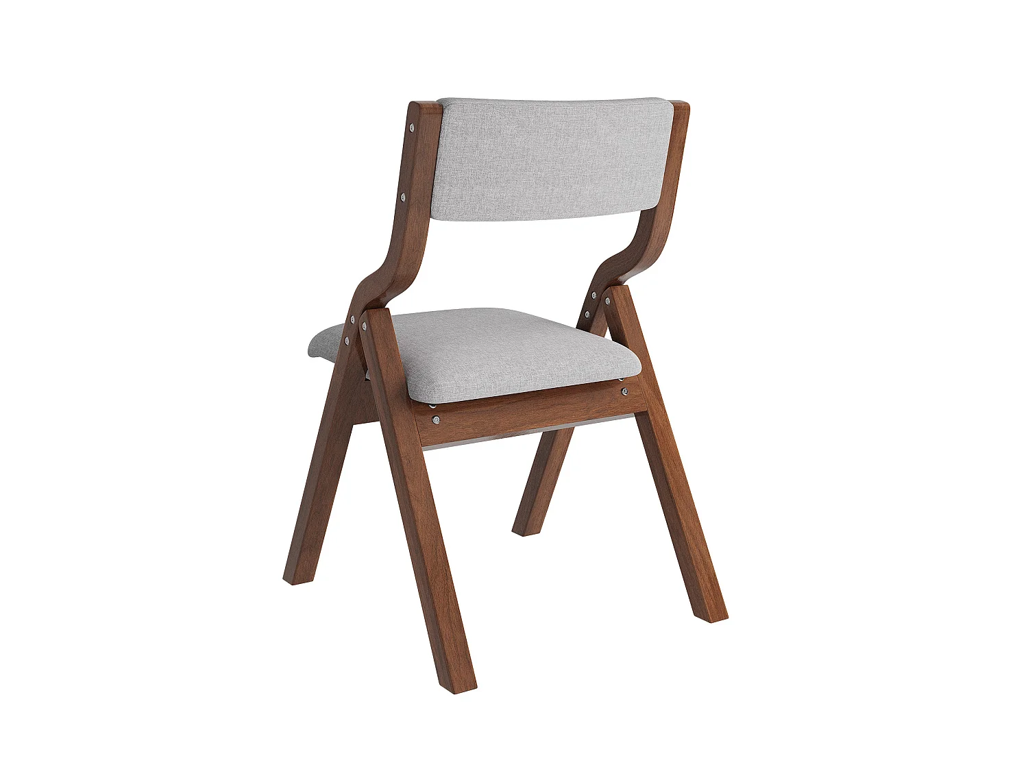 Lot de 6 chaises pliantes gris et marron - Bois et lin