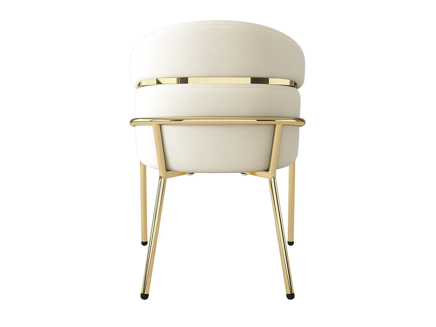 Lot de 2 chaise de salle à manger en velours avec pieds en métal - Beige