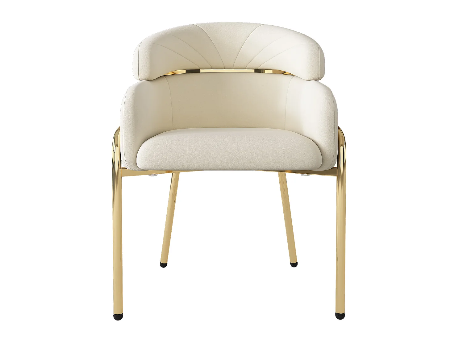 Chaise de salle à manger en velours avec pieds en métal - Beige