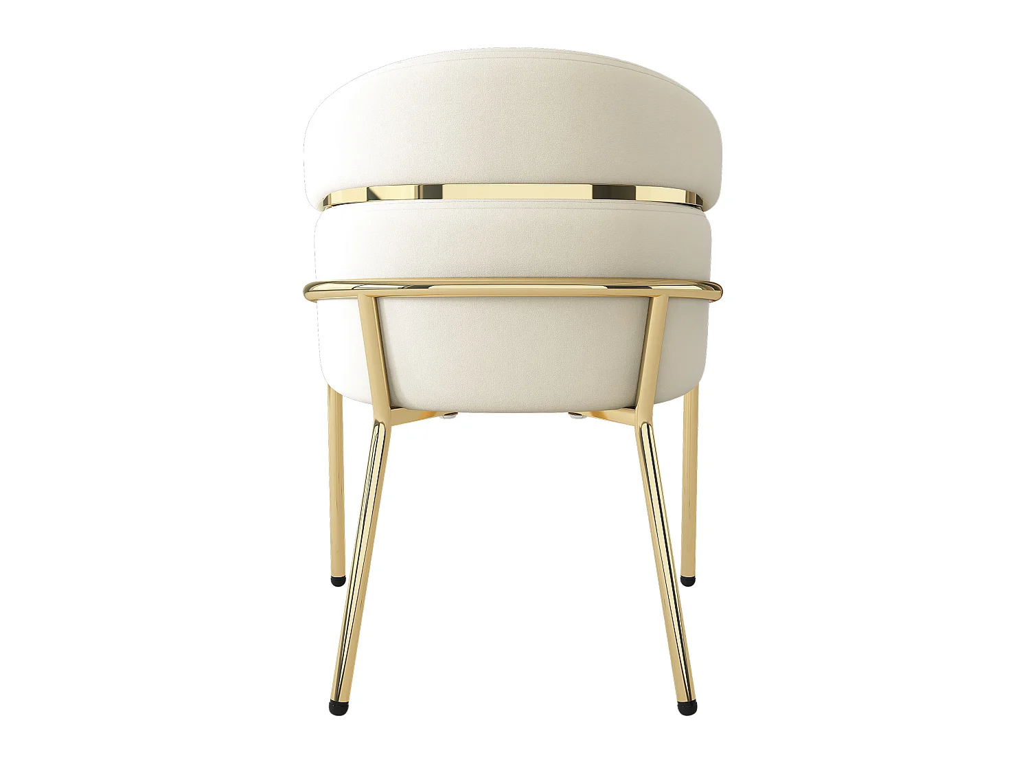 Chaise de salle à manger en velours avec pieds en métal - Beige