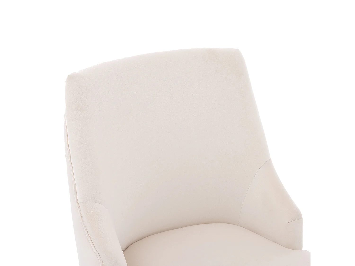 Set van 4 beige fluwelen stoelen met goudkleurige metalen poten – Moderne stijl