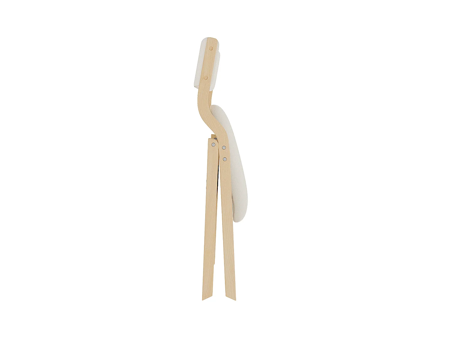 Juego de 4 sillas plegables, beige y natural - Madera y lino
