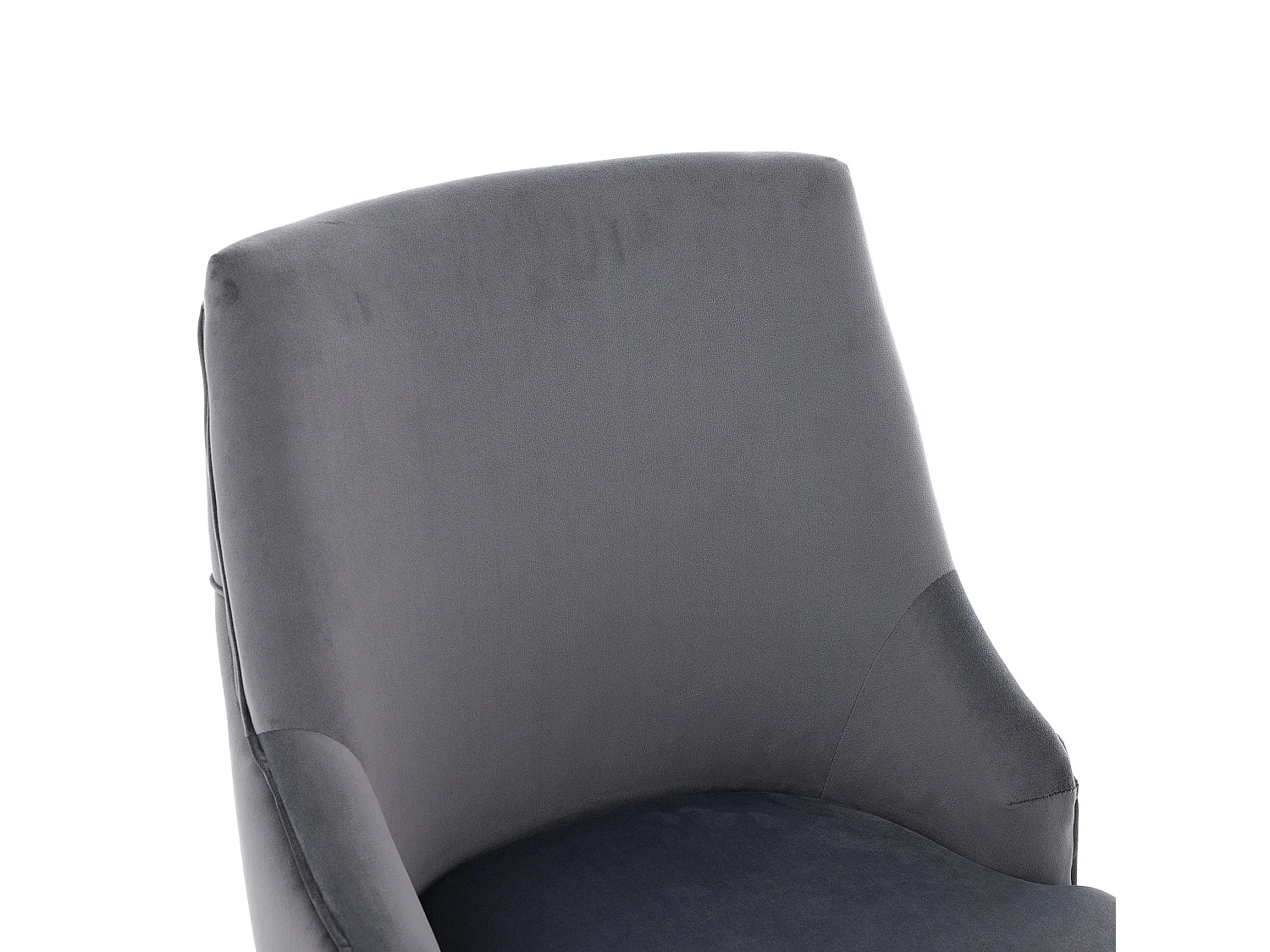 Lot de 2 chaises en velours gris avec pieds en métal argenté - Style moderne