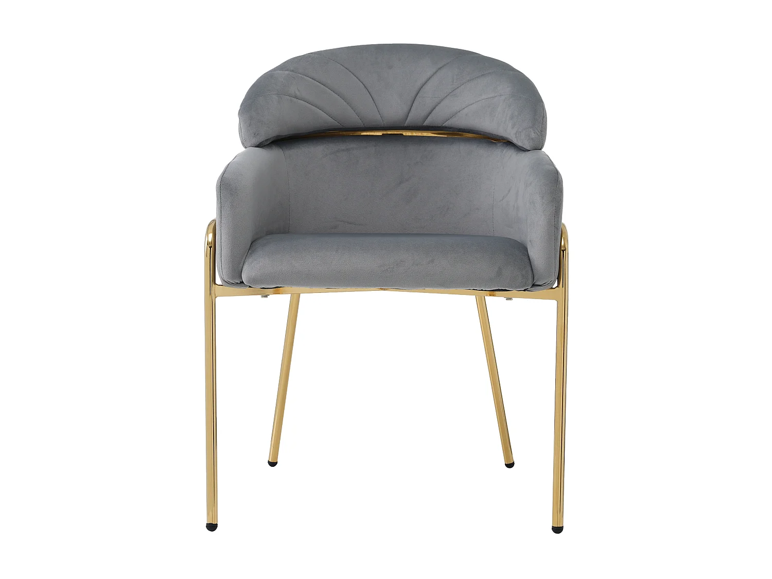 Lot de 2 chaise de salle à manger en velours avec pieds en métal - Gris
