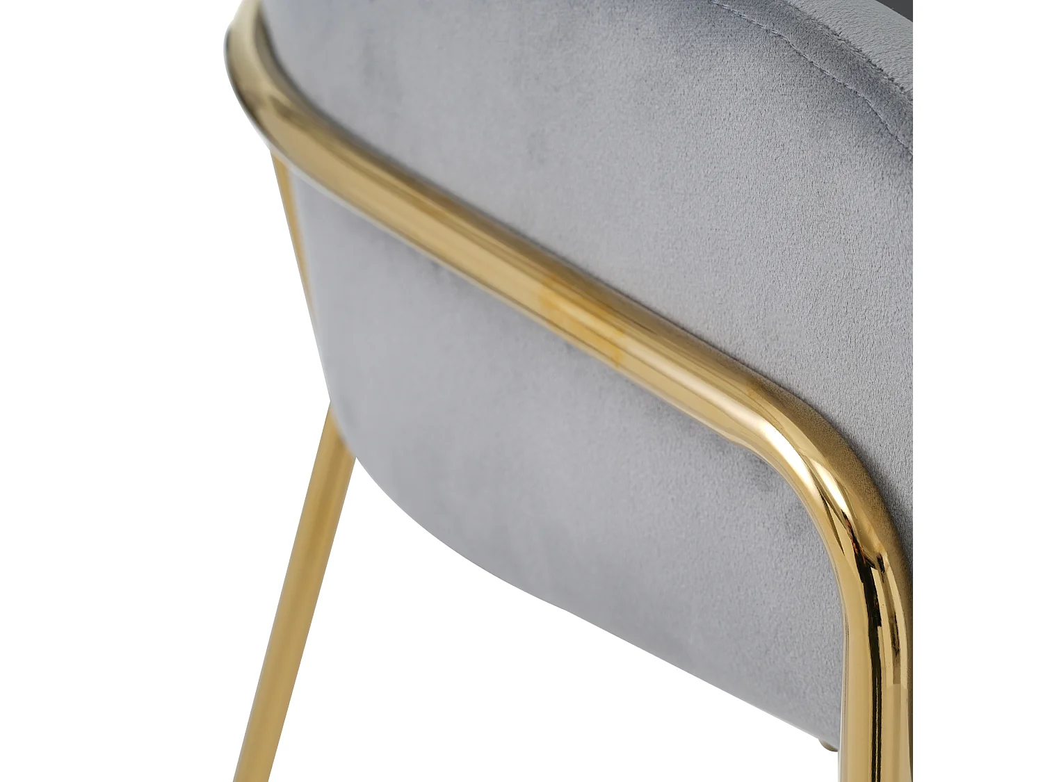 Lot de 2 chaise de salle à manger en velours avec pieds en métal - Gris