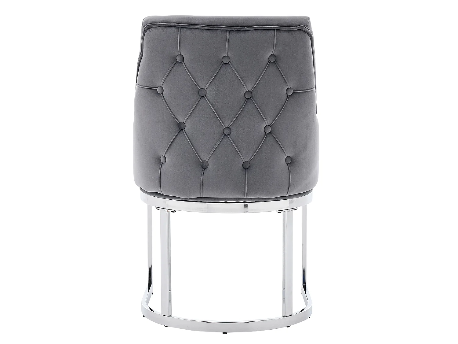 Lot de 6 chaises en velours gris avec pieds en métal argenté - Style moderne